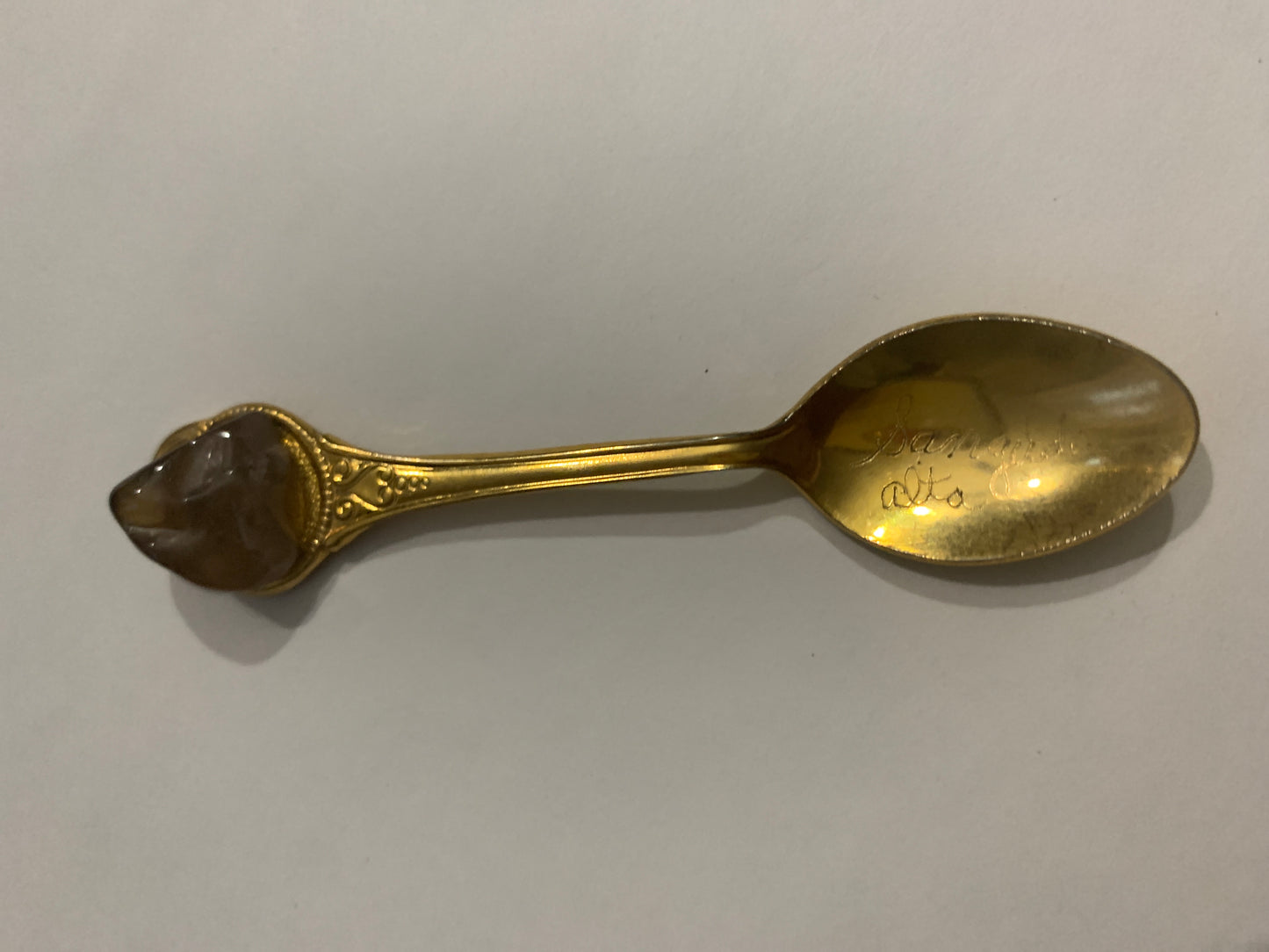 Set of 5 Spoons Mini Spoons w Gemstone Vintage Collector Spoons