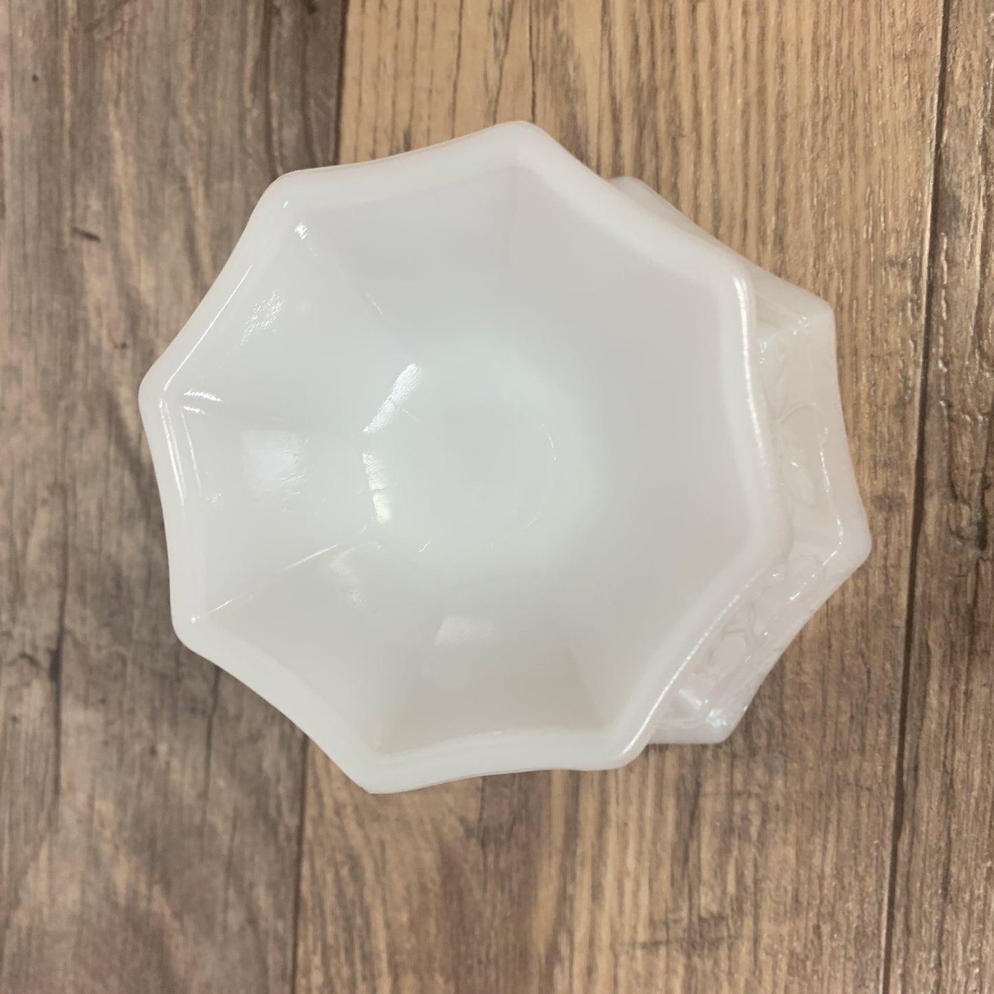Milk Glass Covered Candy Dish, Anchor Hocking Octagon Shaped Candy Dish with Lid