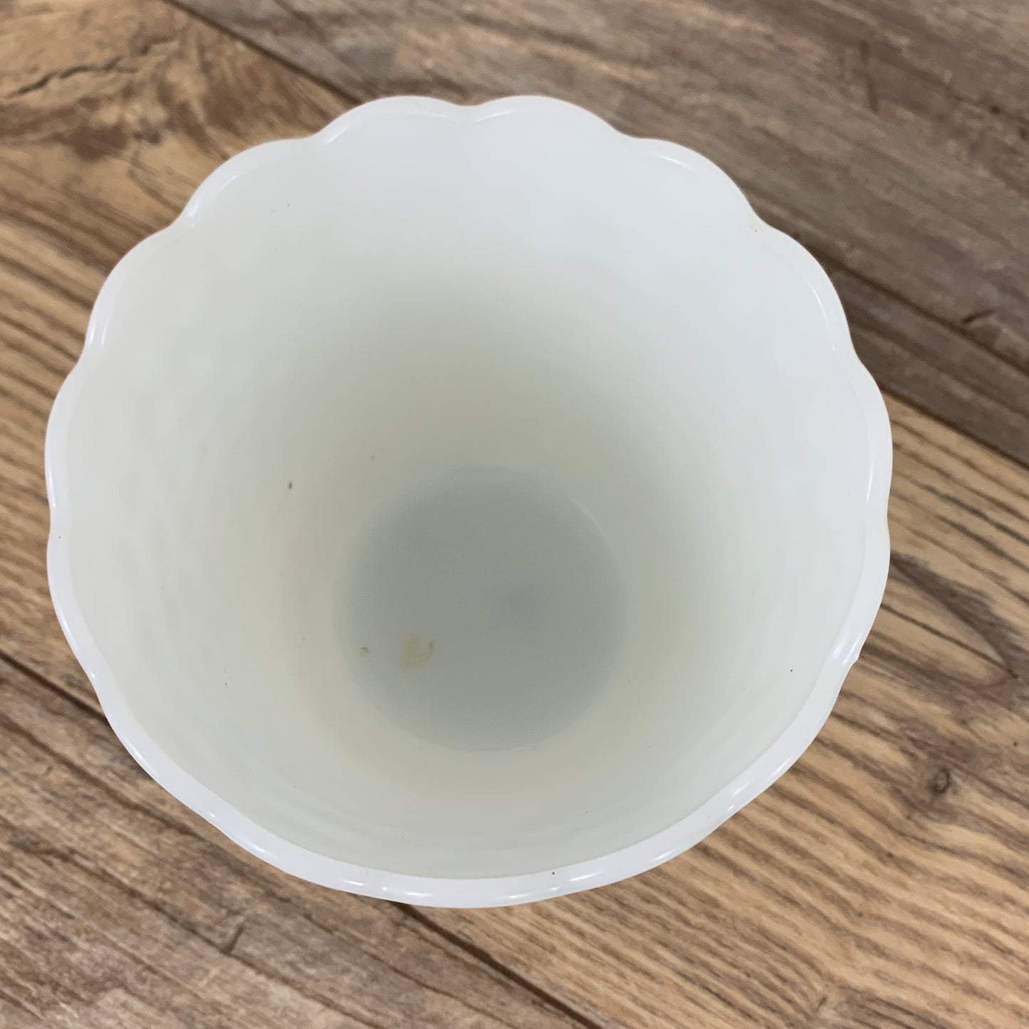 FireKing Milk Glass Hobnail Planter, Vintage Farmhouse Decor.