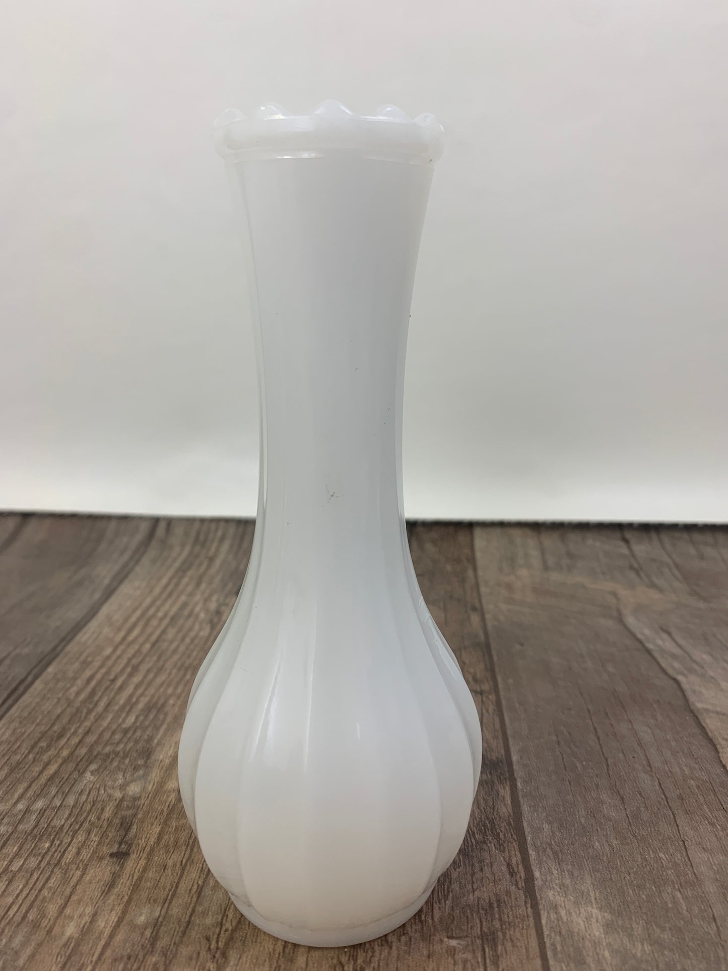 Small Ribbed Milk Glass Bud Vase Vintage Farmhouse Milk Glass Vase