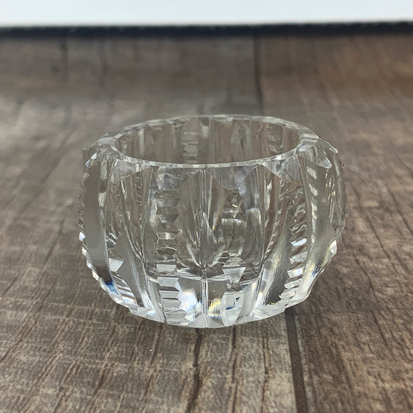 Clear Glass Open Salt Cellar, Cut Crystal Personal Salt Dips