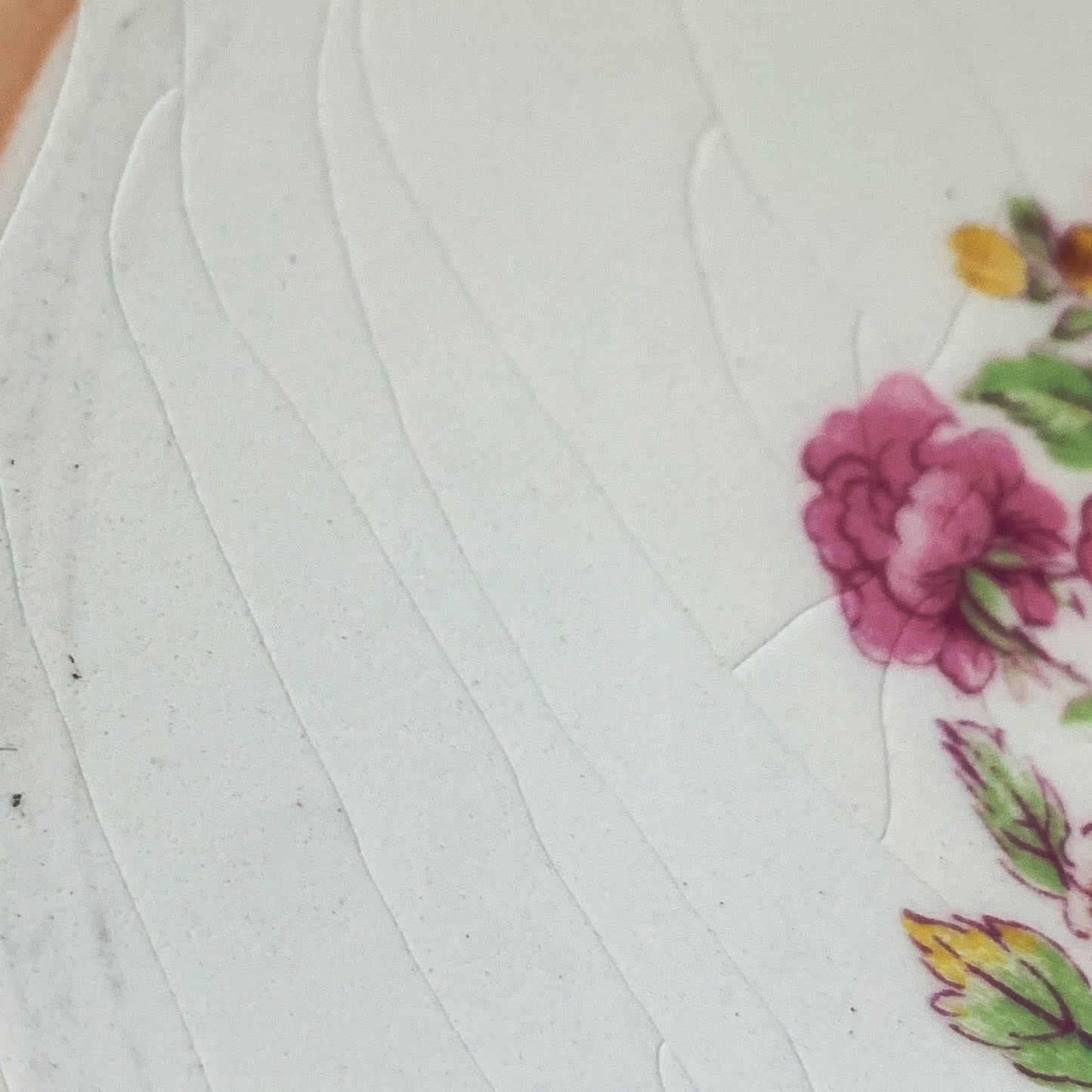 Vintage China Plate Simpsons (Potters Ltd) Peach and Cream Square Plate