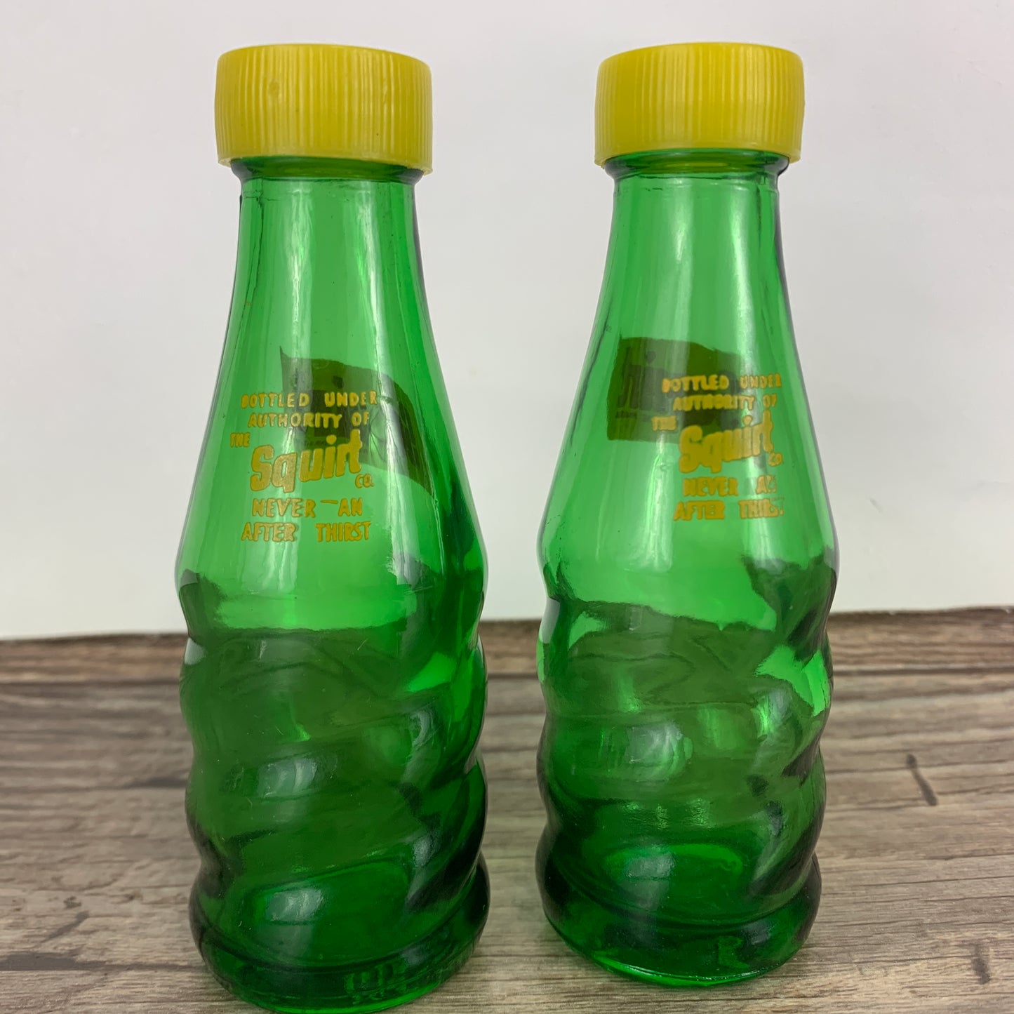 Squirt Pop Bottle Salt and Pepper Shakers, Vintage Green Pop Bottle Salt & Pepper Shakers