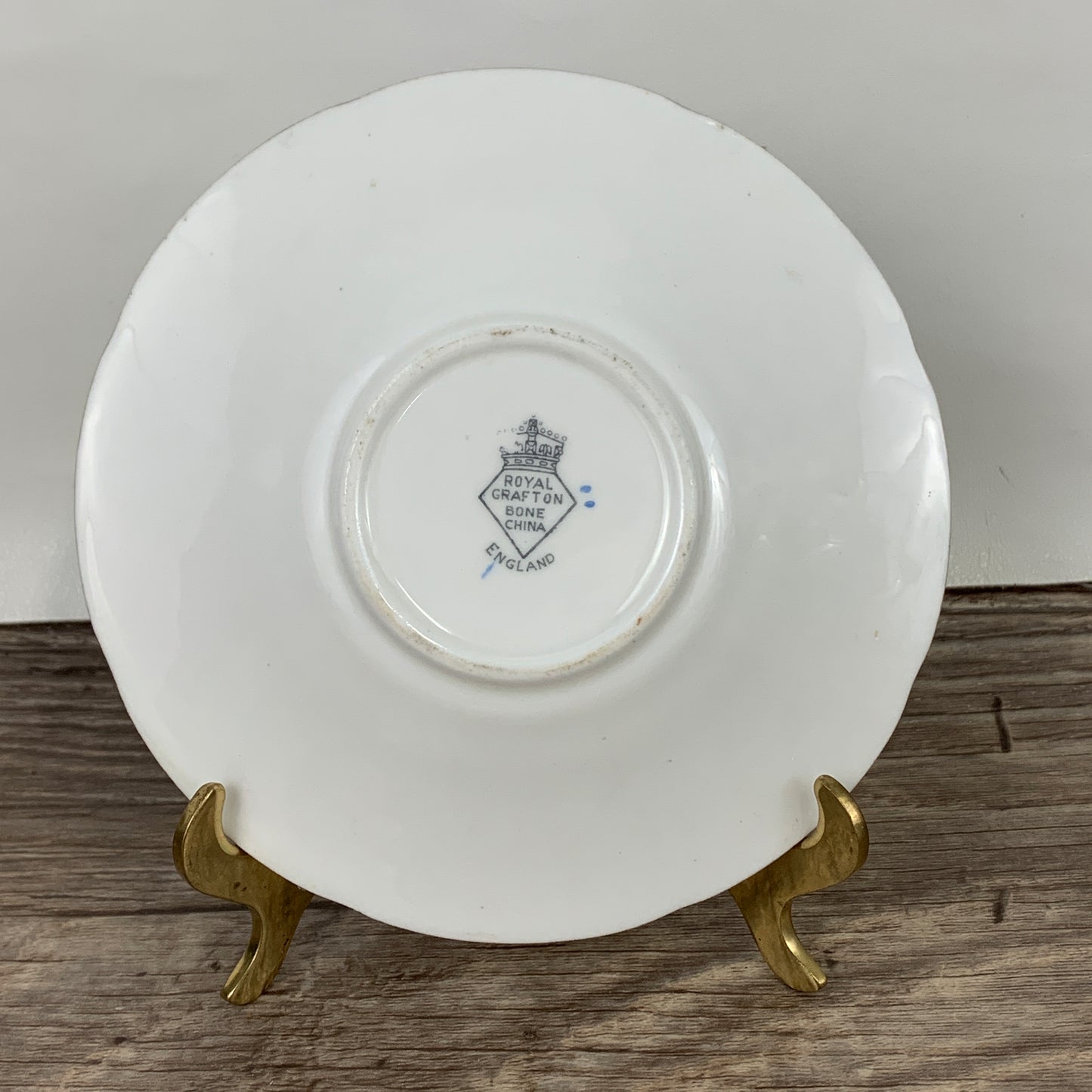 Blue and Grey Floral Royal Grafton Vintage Teacup, Smooth Shape