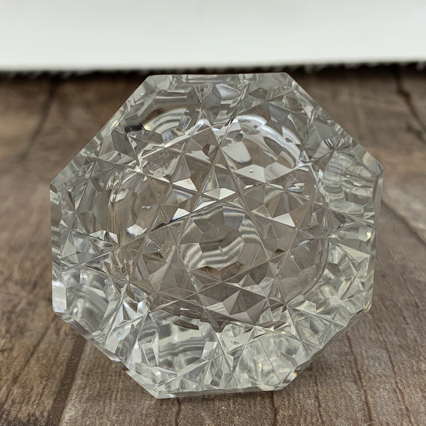 Clear Glass Toothpick Holder Button Pattern on the Base, Vintage Glass Tableware