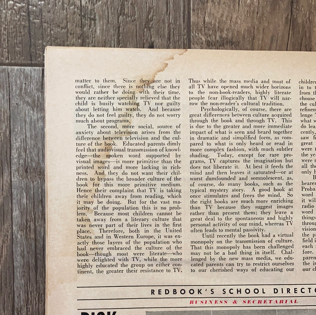 Vintage Redbook Magazine November 1963 Vintage Magazine for Young Adults President Kennedy Interview