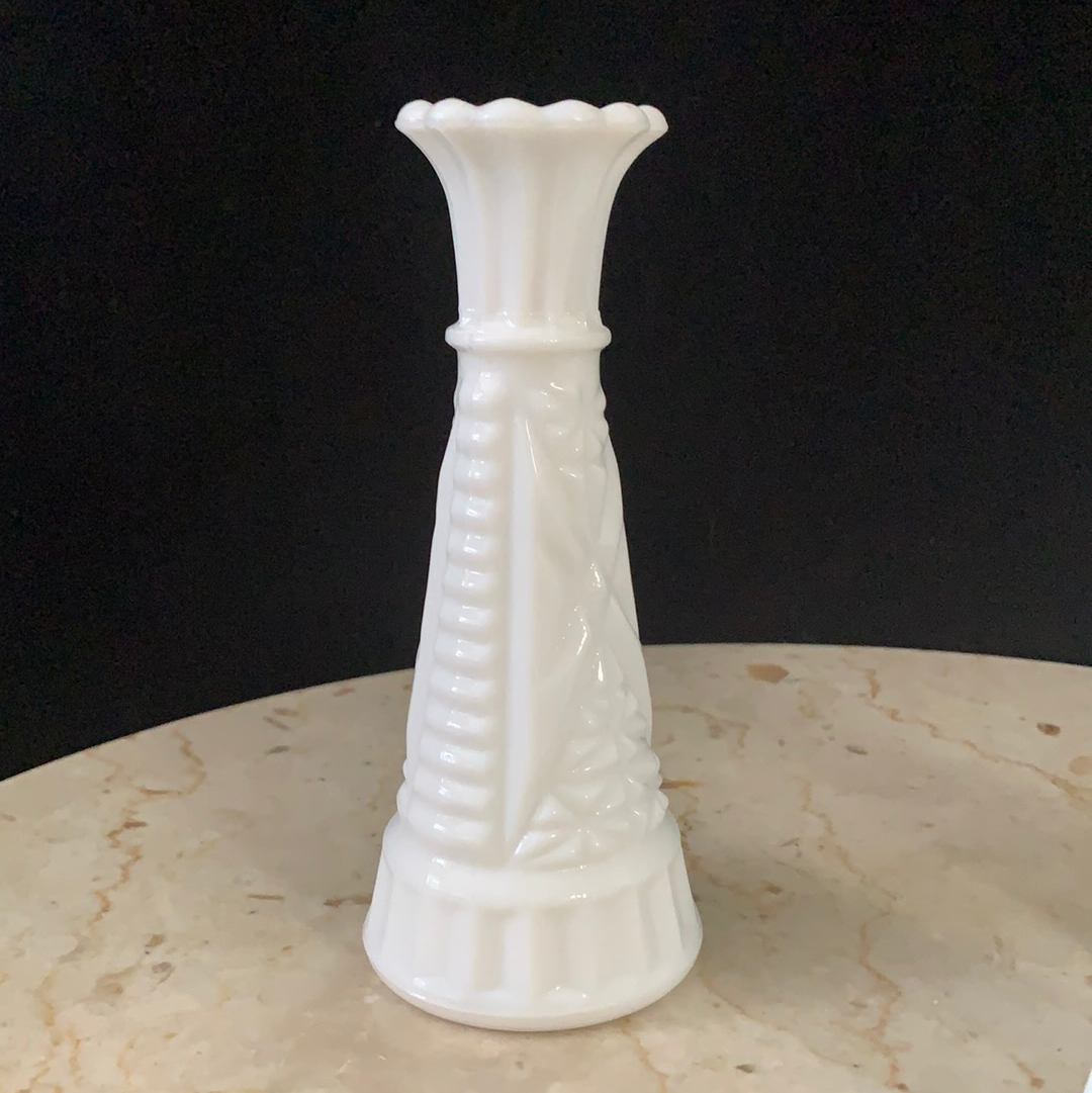 Group of 3 Vintage Milk Glass Vases Instant Collection