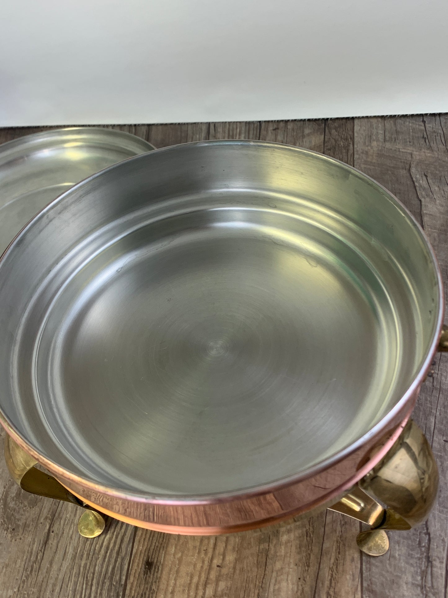Vintage Copper Chaffing Dish Double Broiler Warming Dish Vintage Kitchen