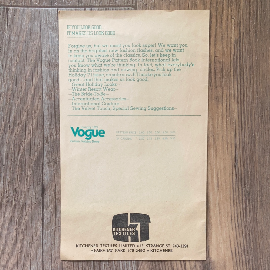 Vintage 1970s Fashion Inserts for Vogue Patterns Simplicity and McCalls sewing patterns
