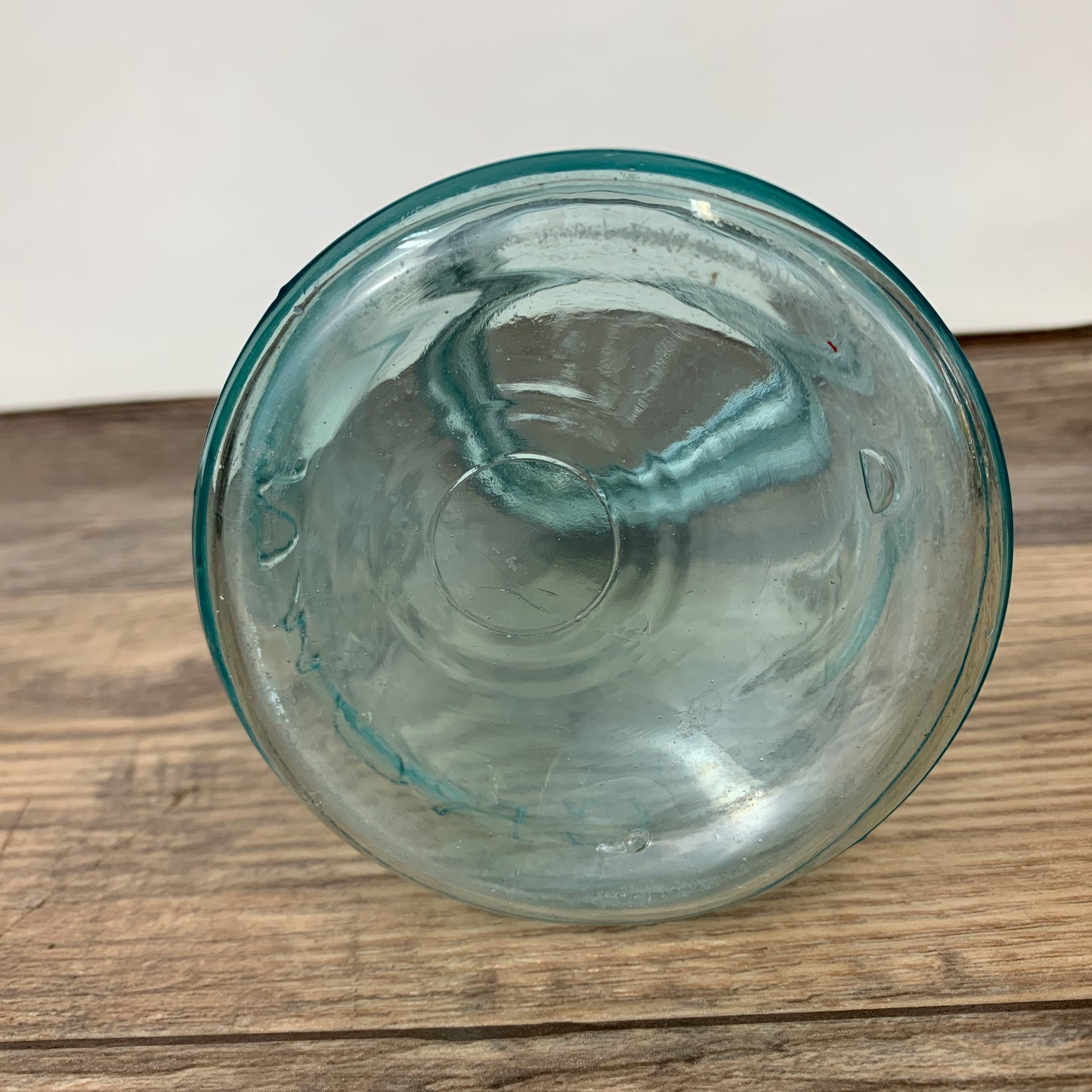 Aqua Crown Quart Size Jar 7" tall with Zinc Ring, Dry Storage, Stash Jar, Pickling Jar