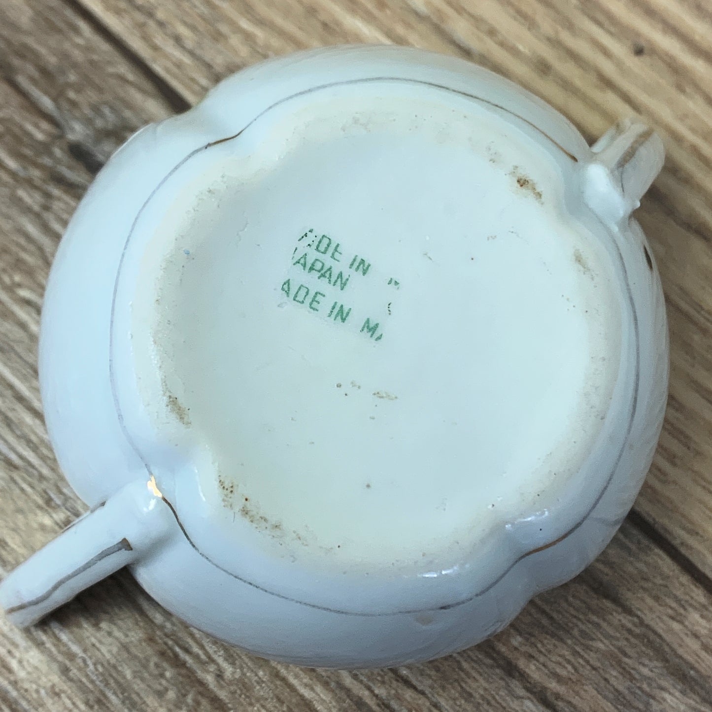 Vintage Ceramic Mustard Pot with Moriage Design
