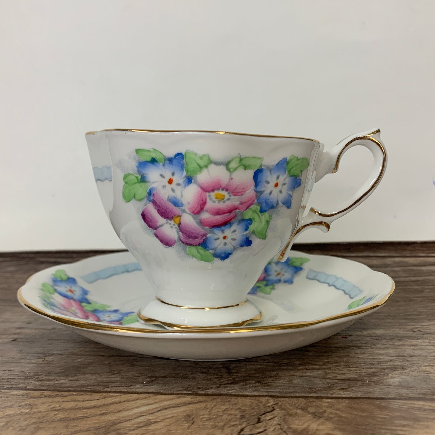 Antique Royal Albert Hand Painted Teacup and Saucer Set