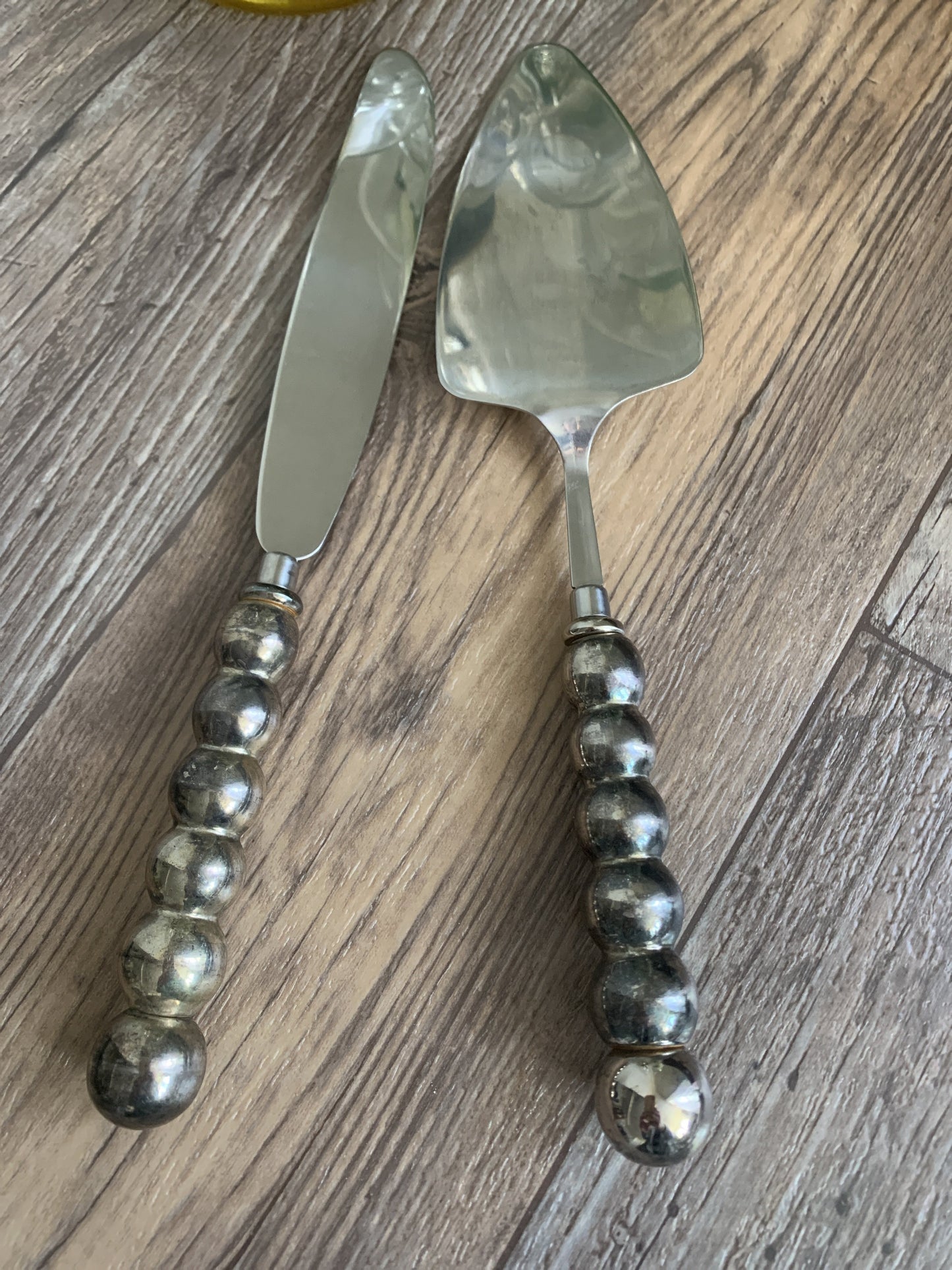 Vintage Cake Knife and Server Silver Metal Server Vintage Wedding Cake Knife