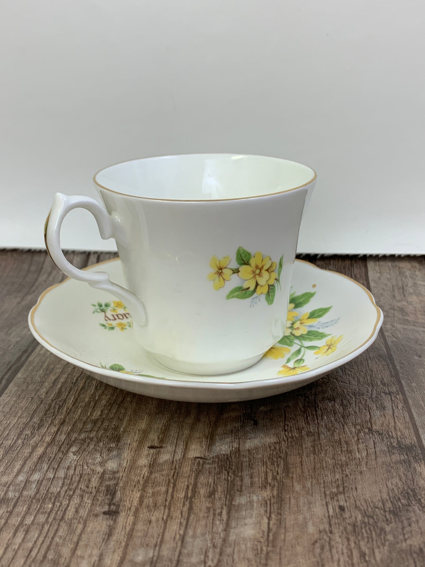 February Birthday Gifts Yellow Floral Vintage Teacup