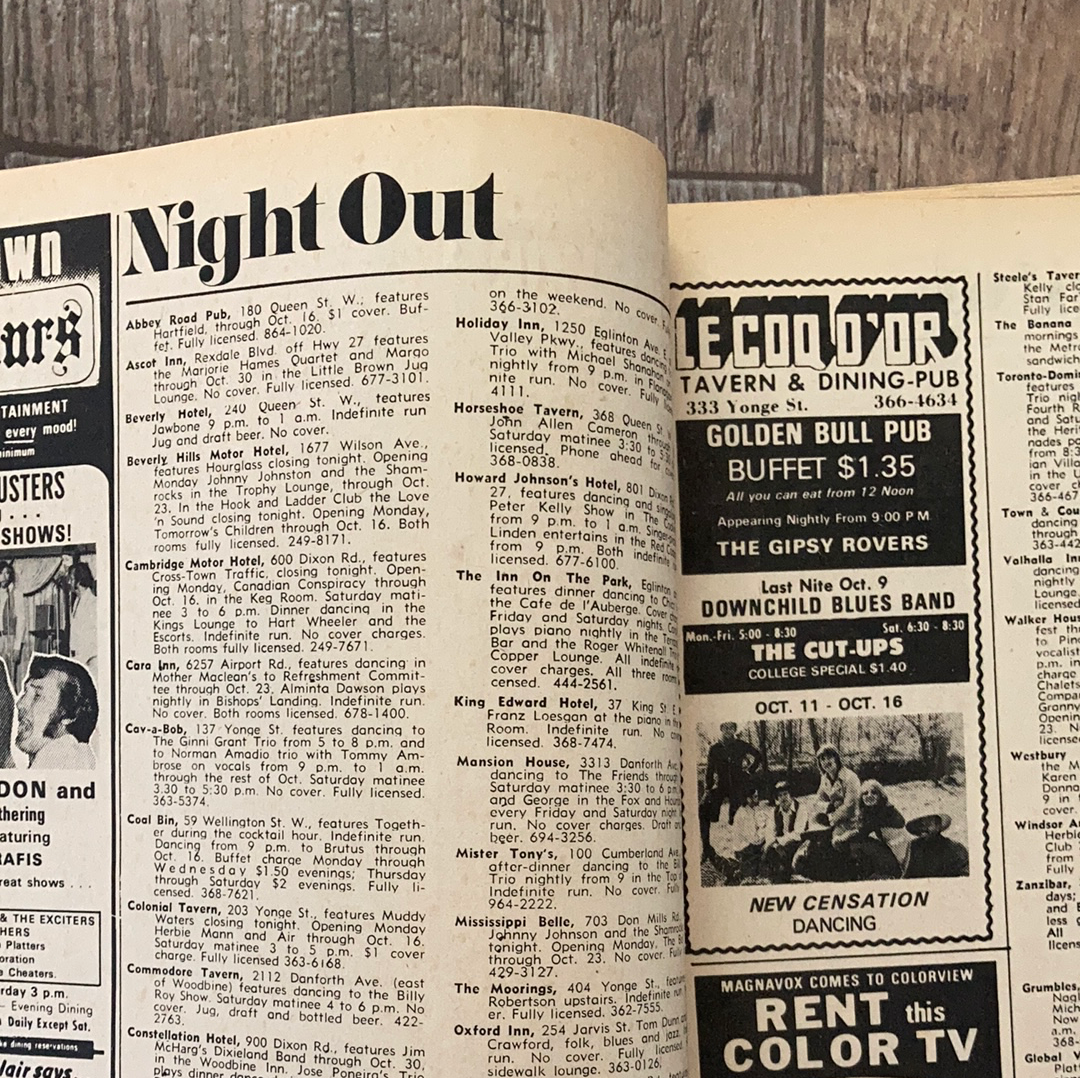 Vintage Toronto Week Magazine October 9 1971