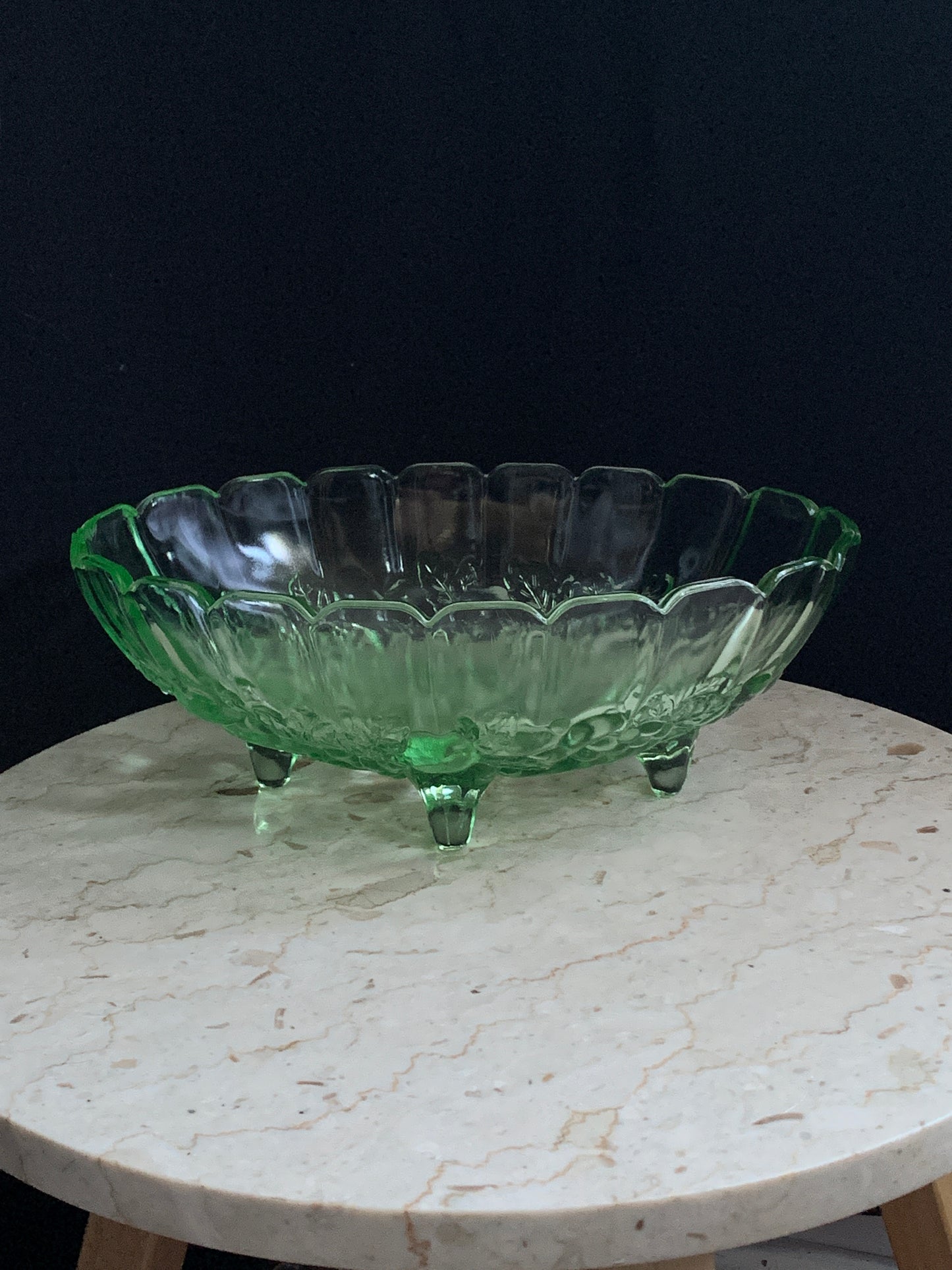 Indiana Glass Vintage Green Fruit Bowl