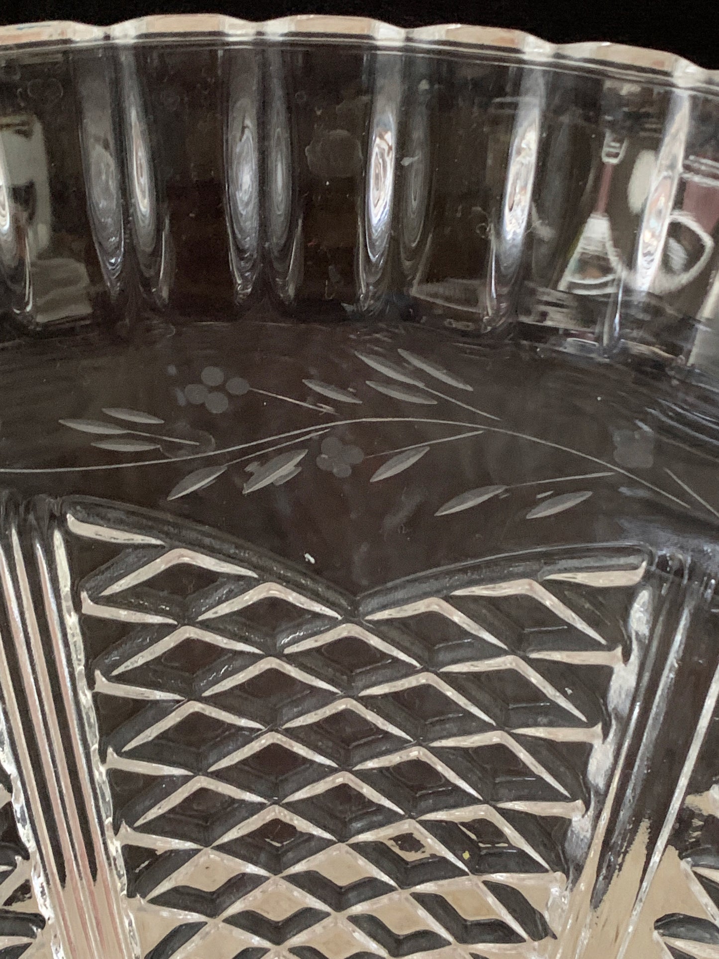 Vintage Glass Bell Shaped Lamp Shade Clear Pressed Glass Lamp Shade