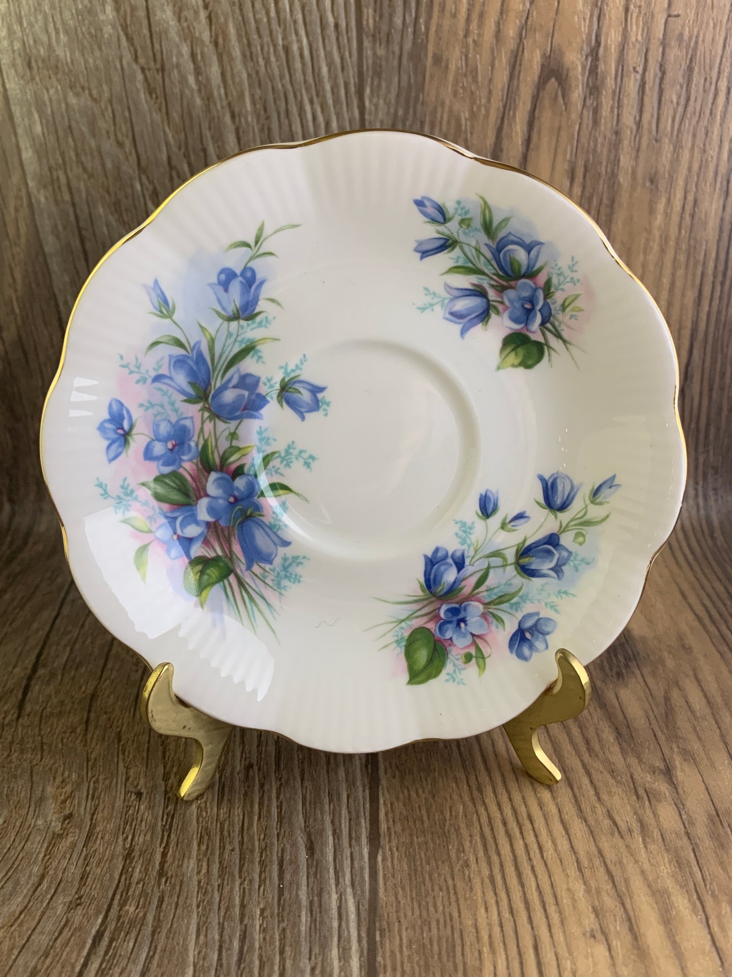 Vintage Teacup with Blue Floral Pattern, Gainsborough Shape, Royal Albert China