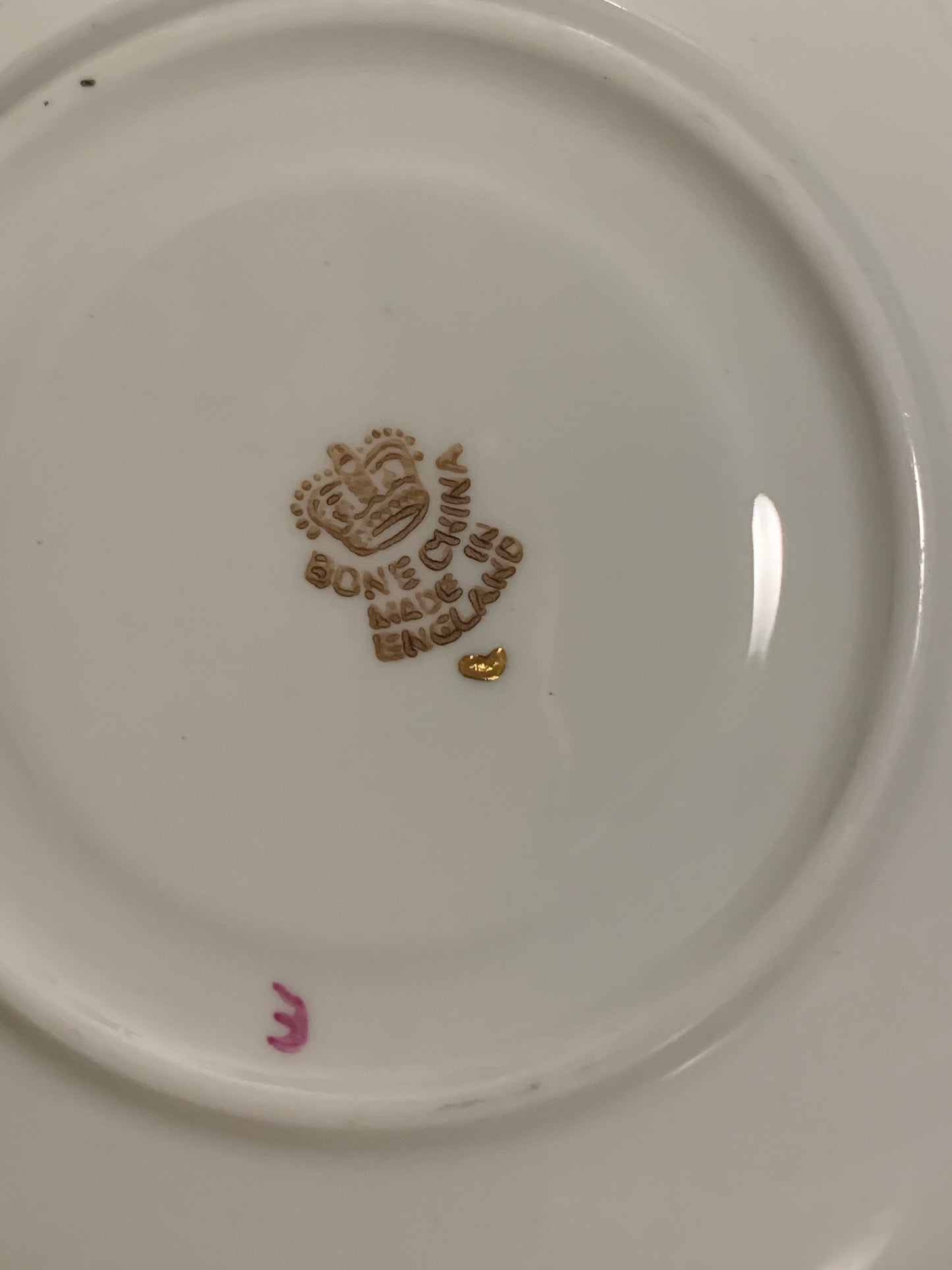 Vintage Tea Cup and Saucer with Purple Wheat Unique