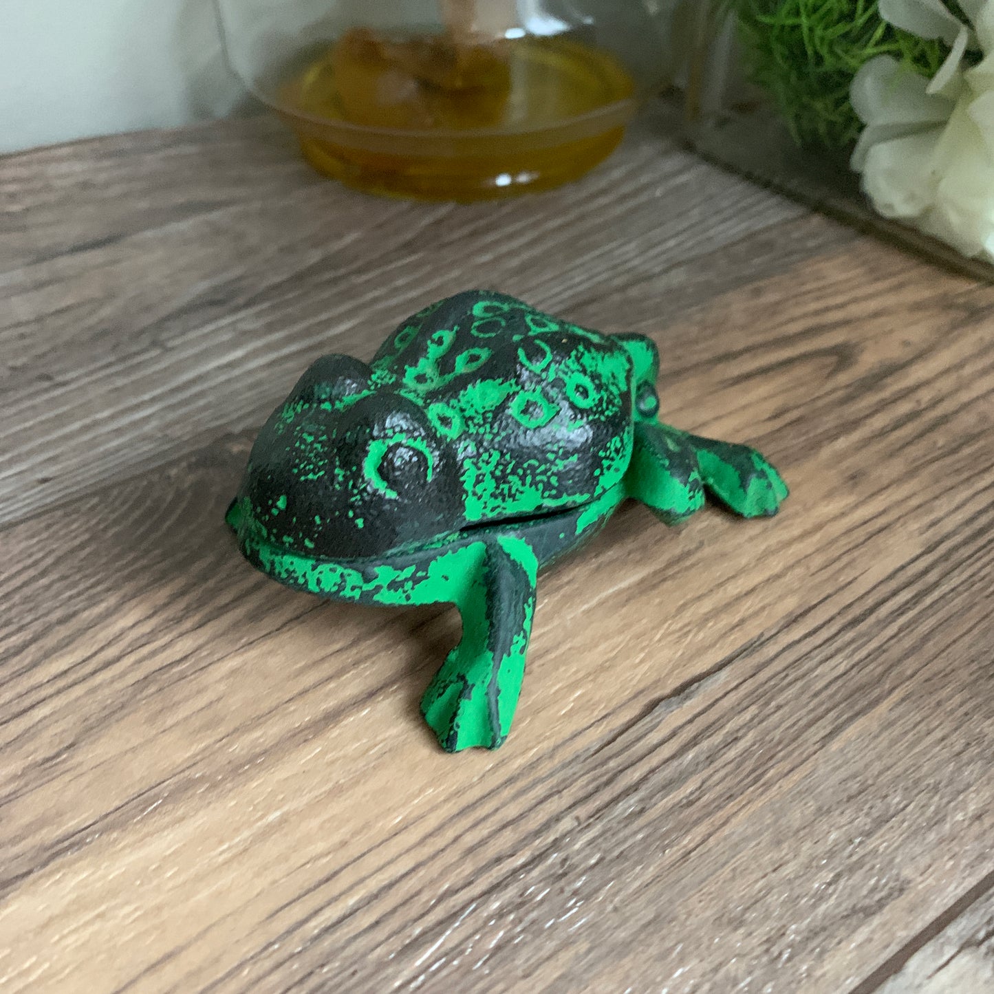 Cast Metal Frog Trinket Box Frog