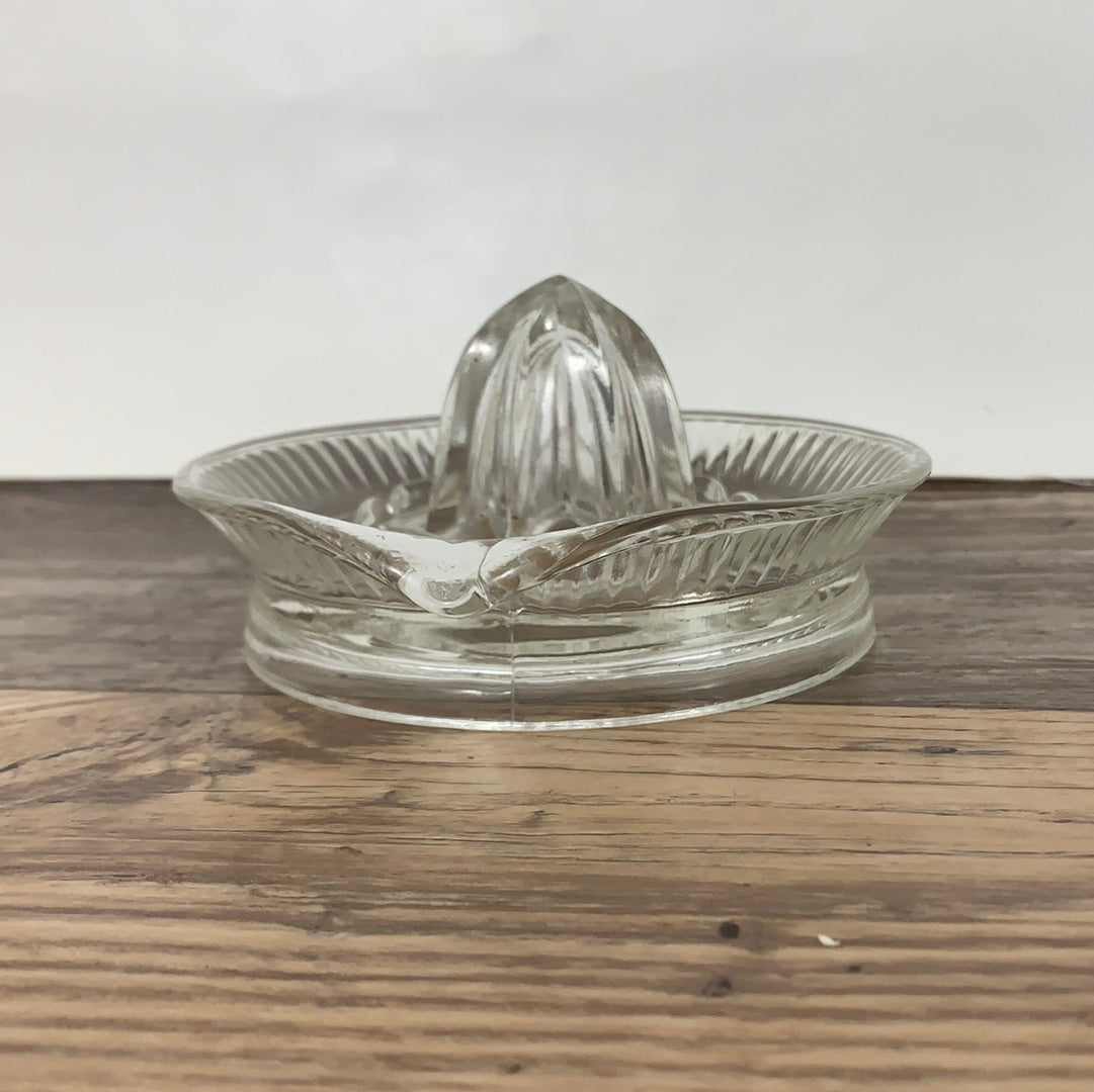 Small Glass Lemon Press Citrus Reamer Vintage Glass Juicer