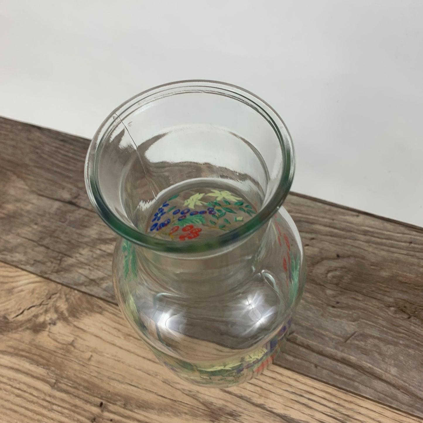 Vintage Juice Carafe with Bird, Leaves, and Berries