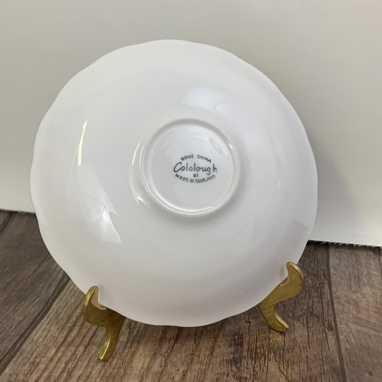 Vintage White Teacup and Saucer Mother Gold Script Vintage Colclough Tea Cup