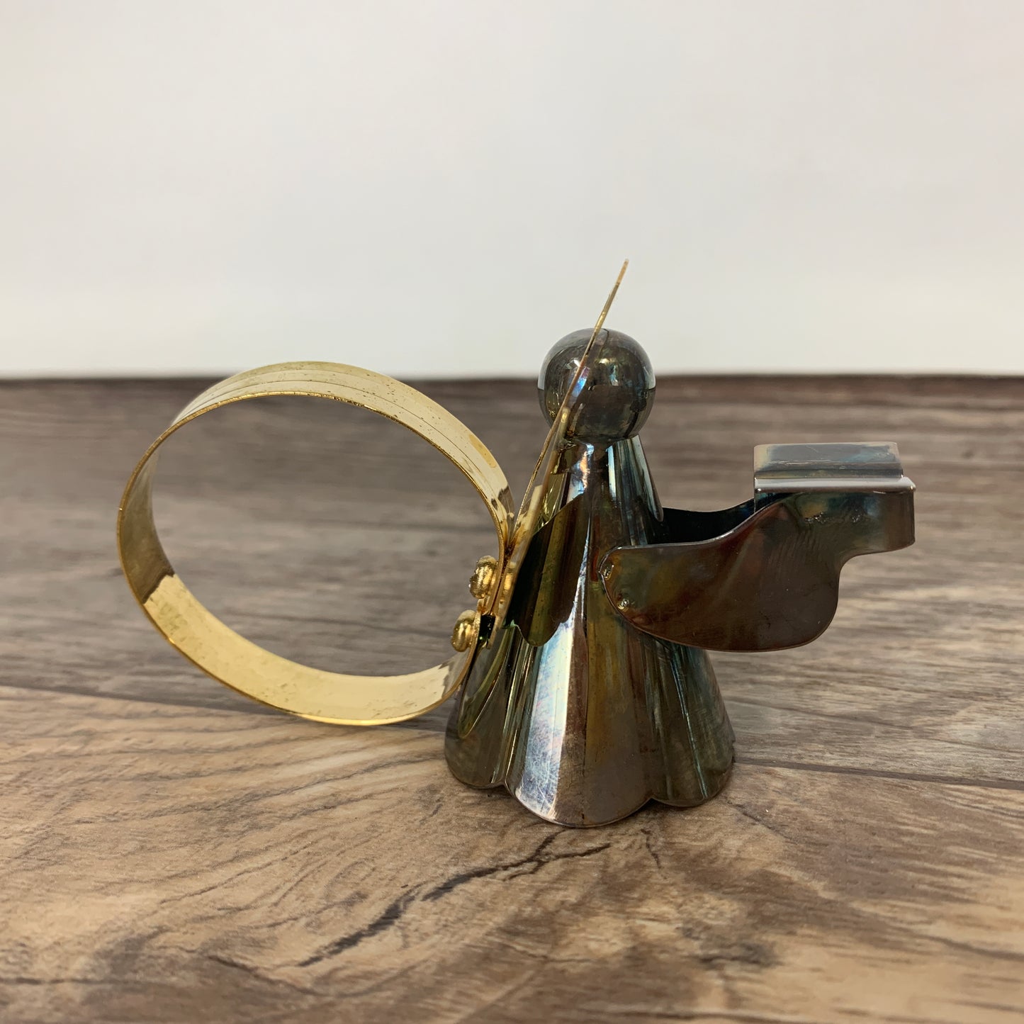 Silver and Gold Angel Napkin Rings. Set of 4 Musical Angel Napkin Rings