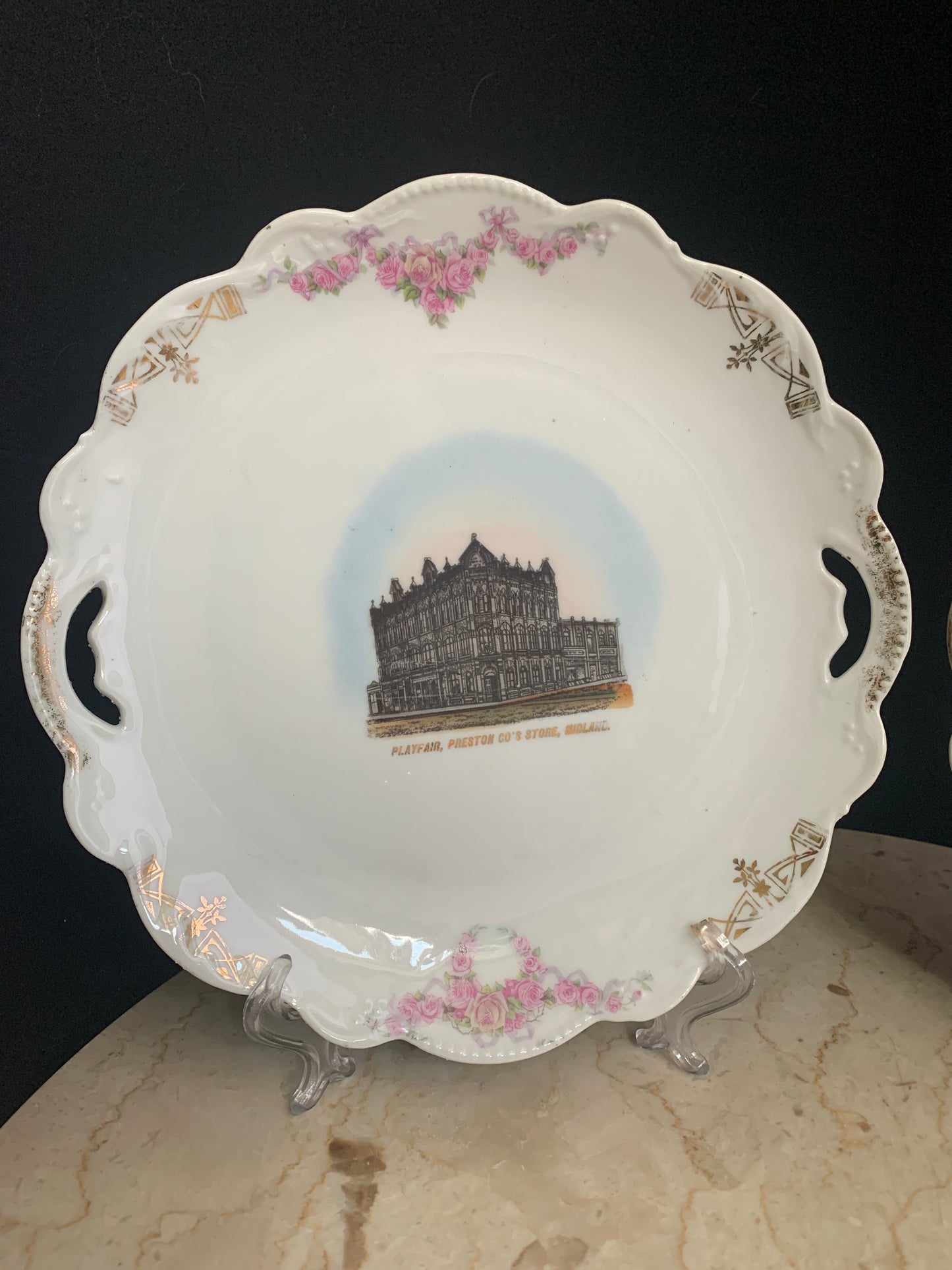 Playfair, Preston Co's Store Midland Set of Two Collector Plates