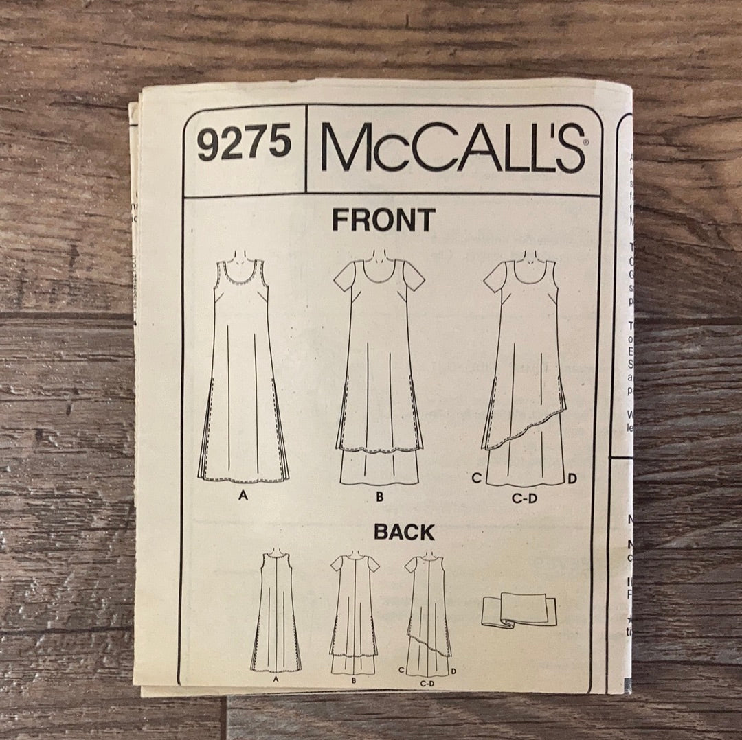 Misses Maxi Dress and Scarf Sewing Pattern Size 6 to 10 McCalls 9275