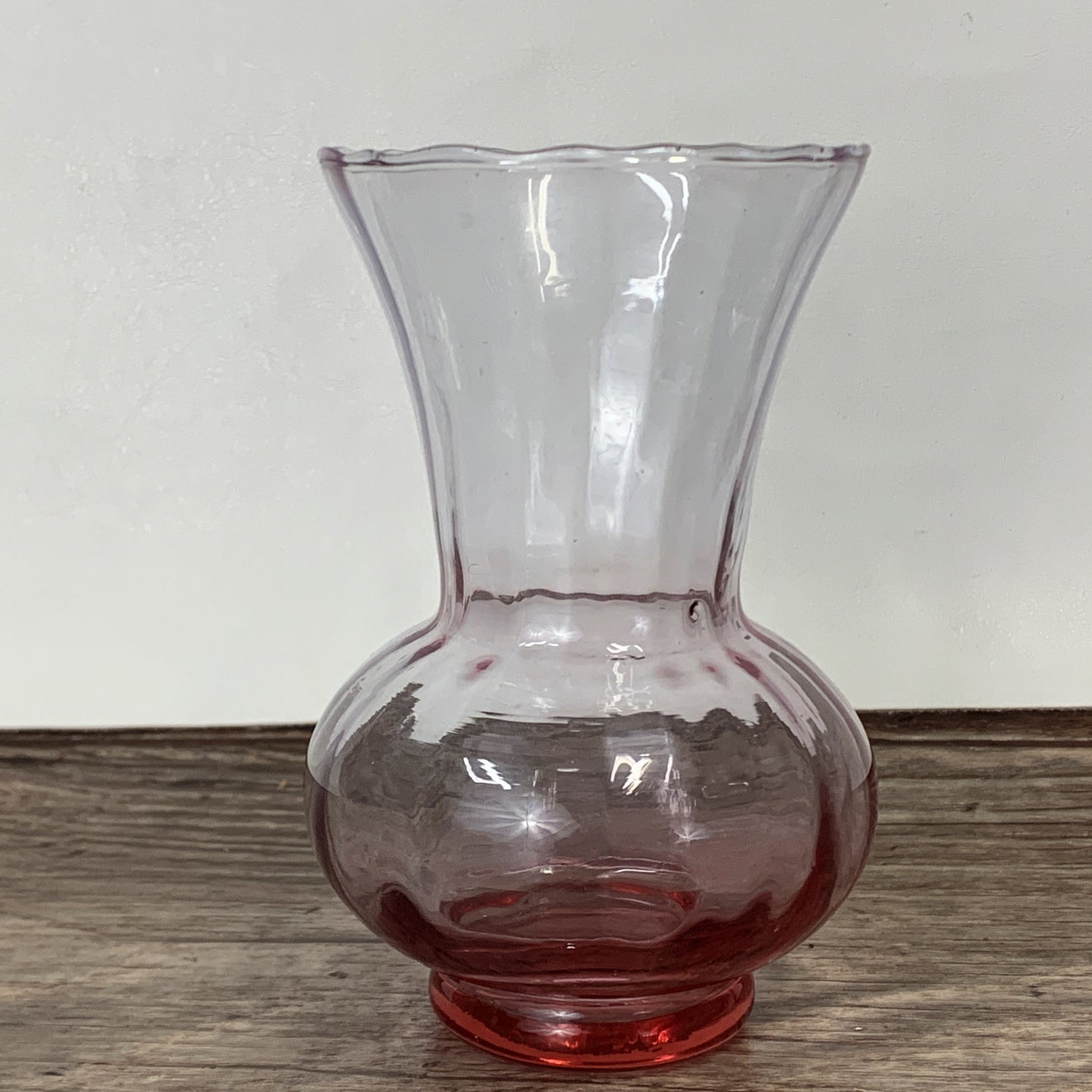 Small Pink Blown Glass Pineapple Vase