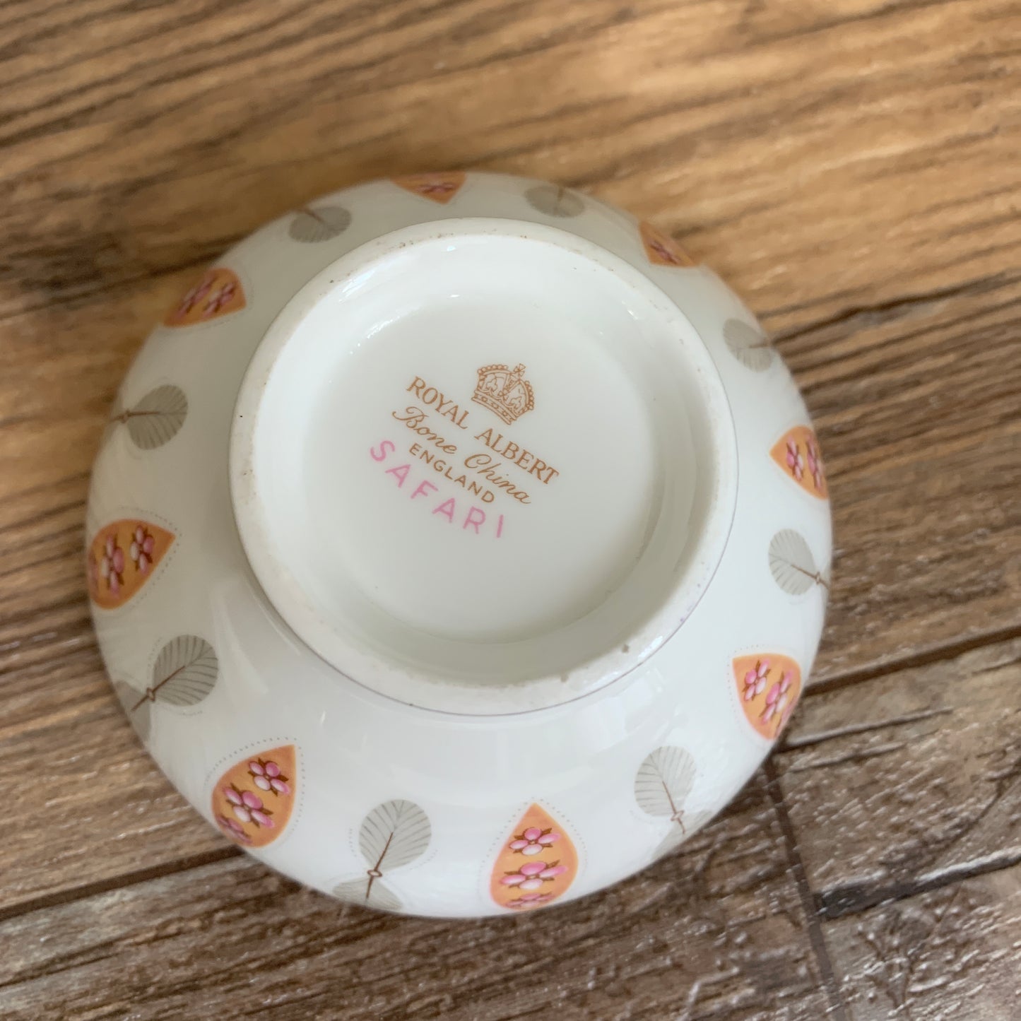 Royal Albert Safari Pattern Cream and Sugar Bowl 1950s Vintage China