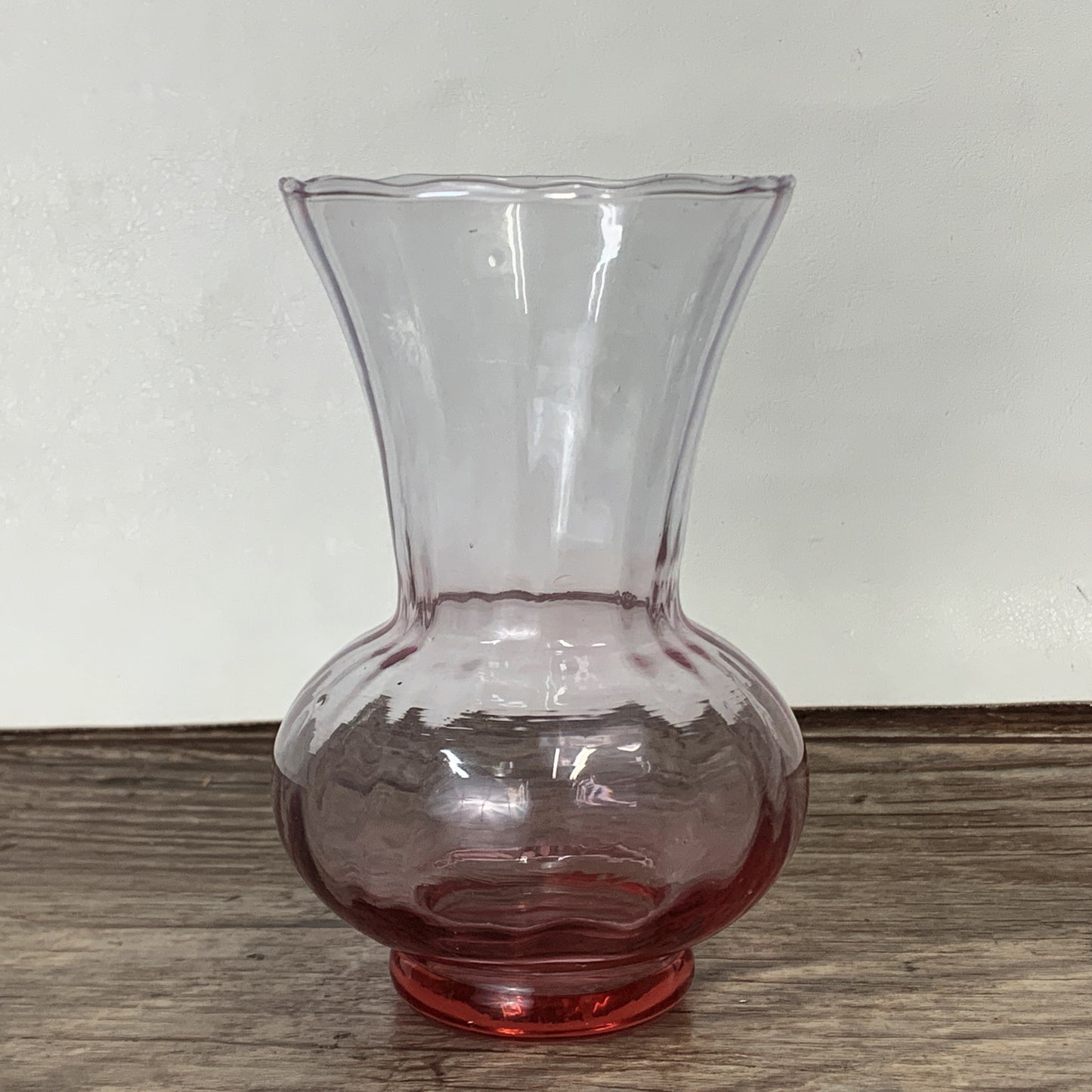 Small Pink Blown Glass Pineapple Vase