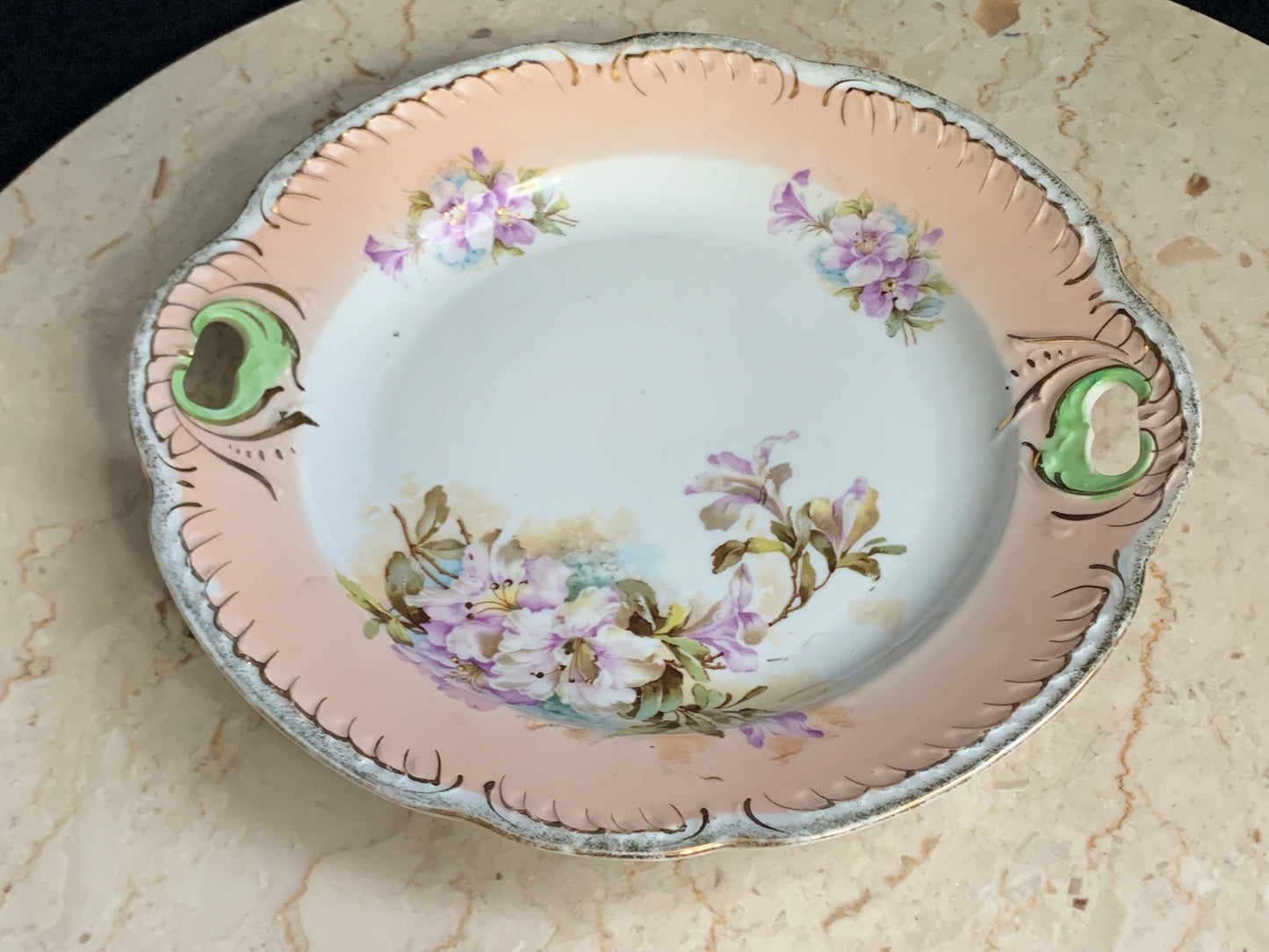 Antique Porcelain Dresser Dish Catch All Handled Dish