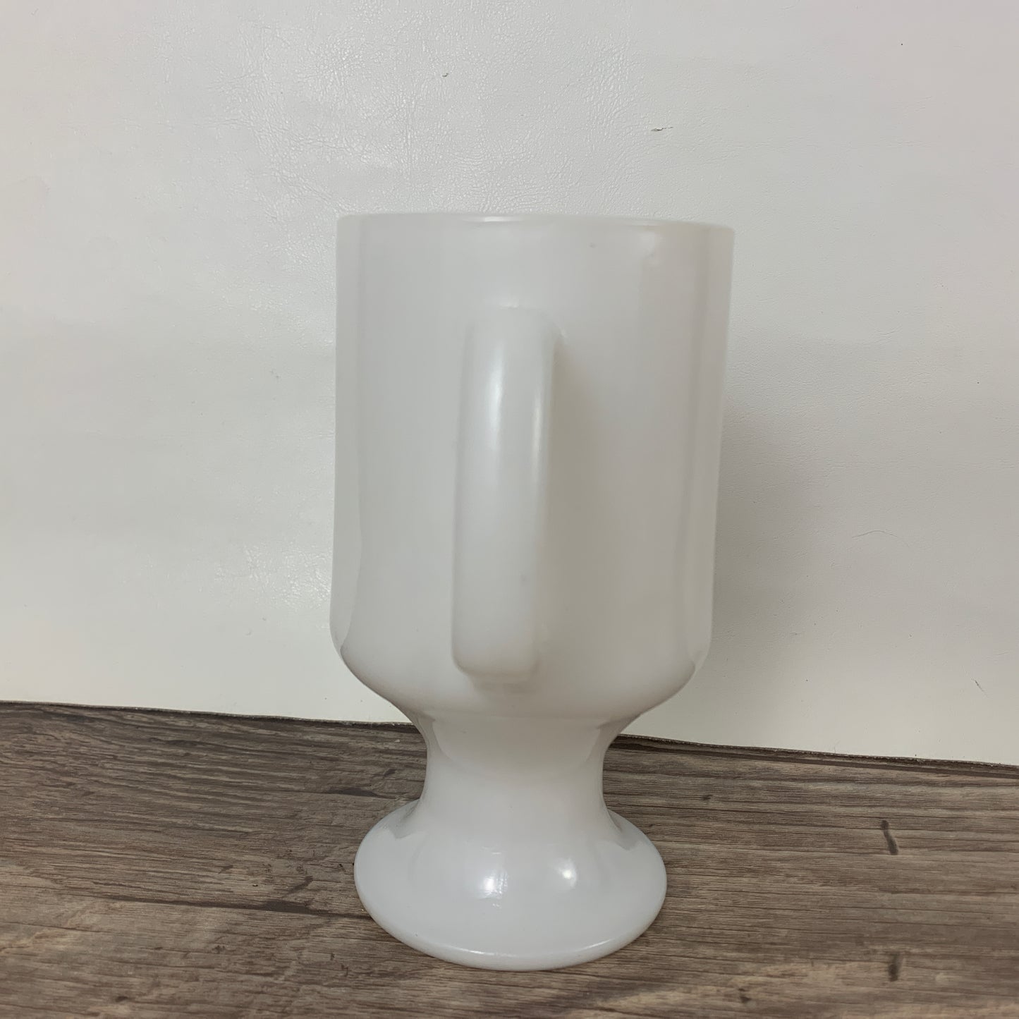 Milk Glass Pedestal Coffee Mugs, Set of 2 Vintage Mugs