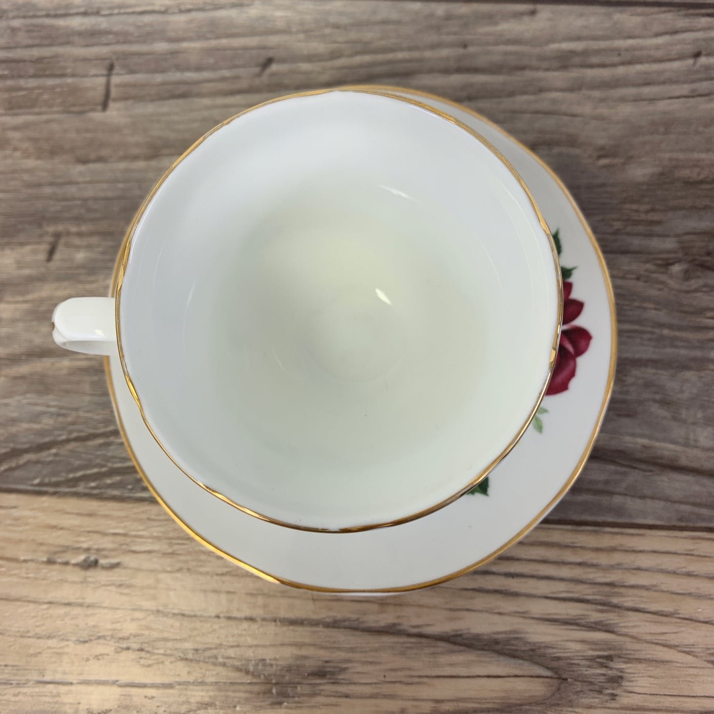 Crown Trent Red and Yellow Floral Vintage Teacup and Saucer Set