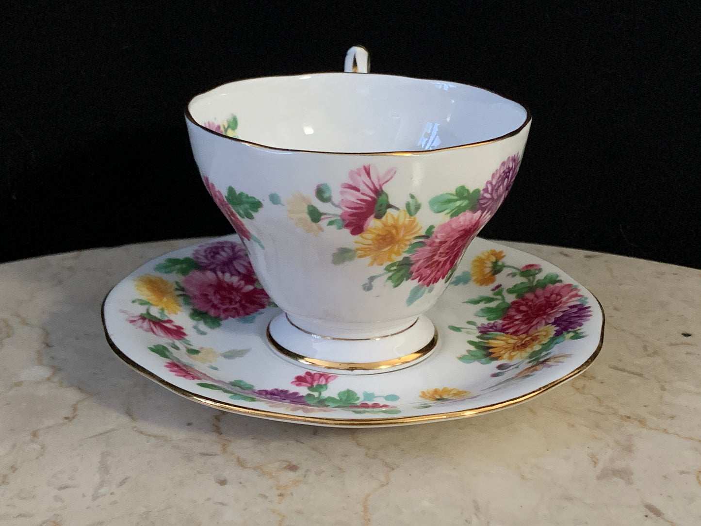Queen Anne Vintage Tea Cup Autumn Glory Floral Pattern Teacup