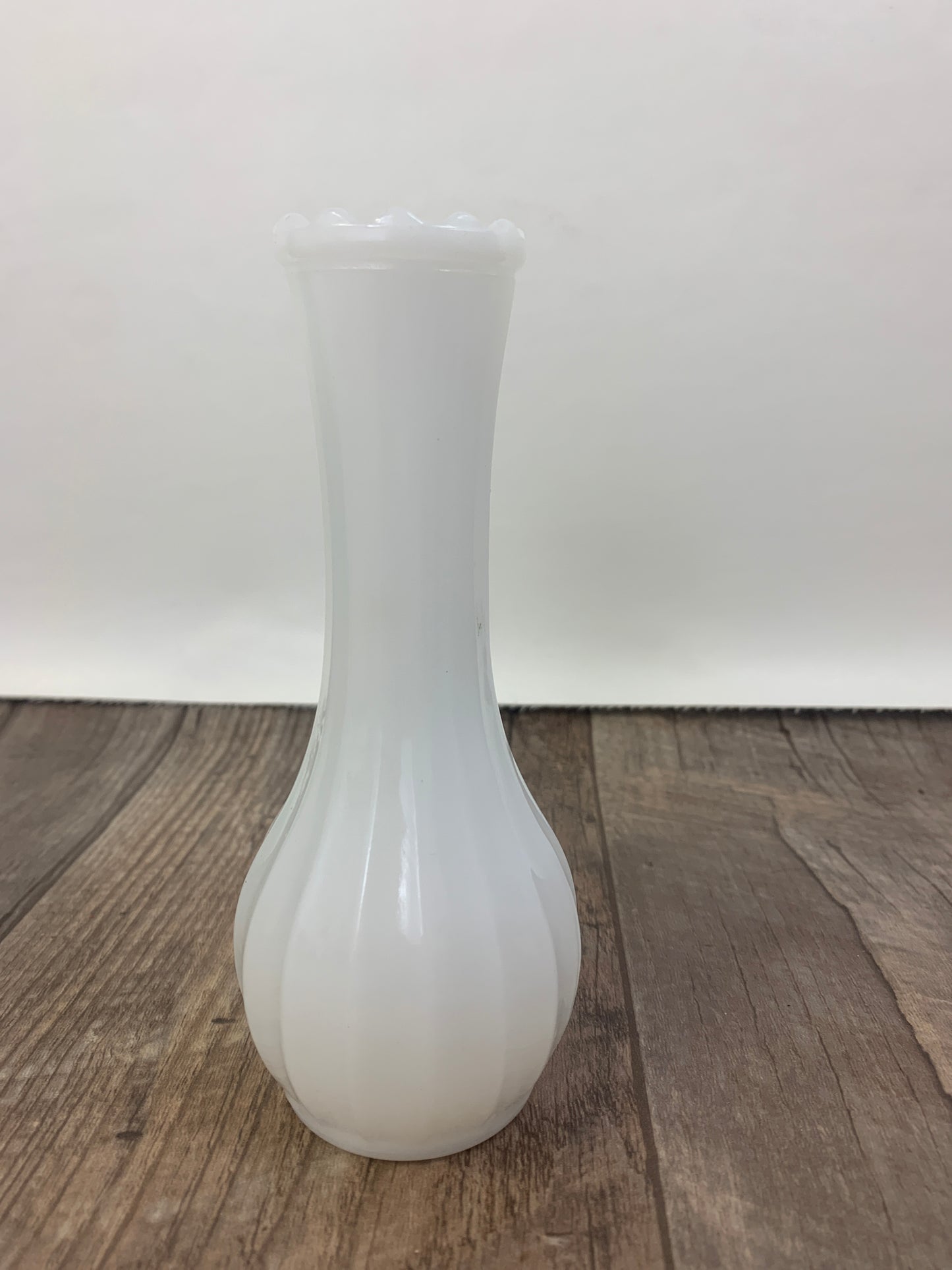Small Ribbed Milk Glass Bud Vase Vintage Farmhouse Milk Glass Vase