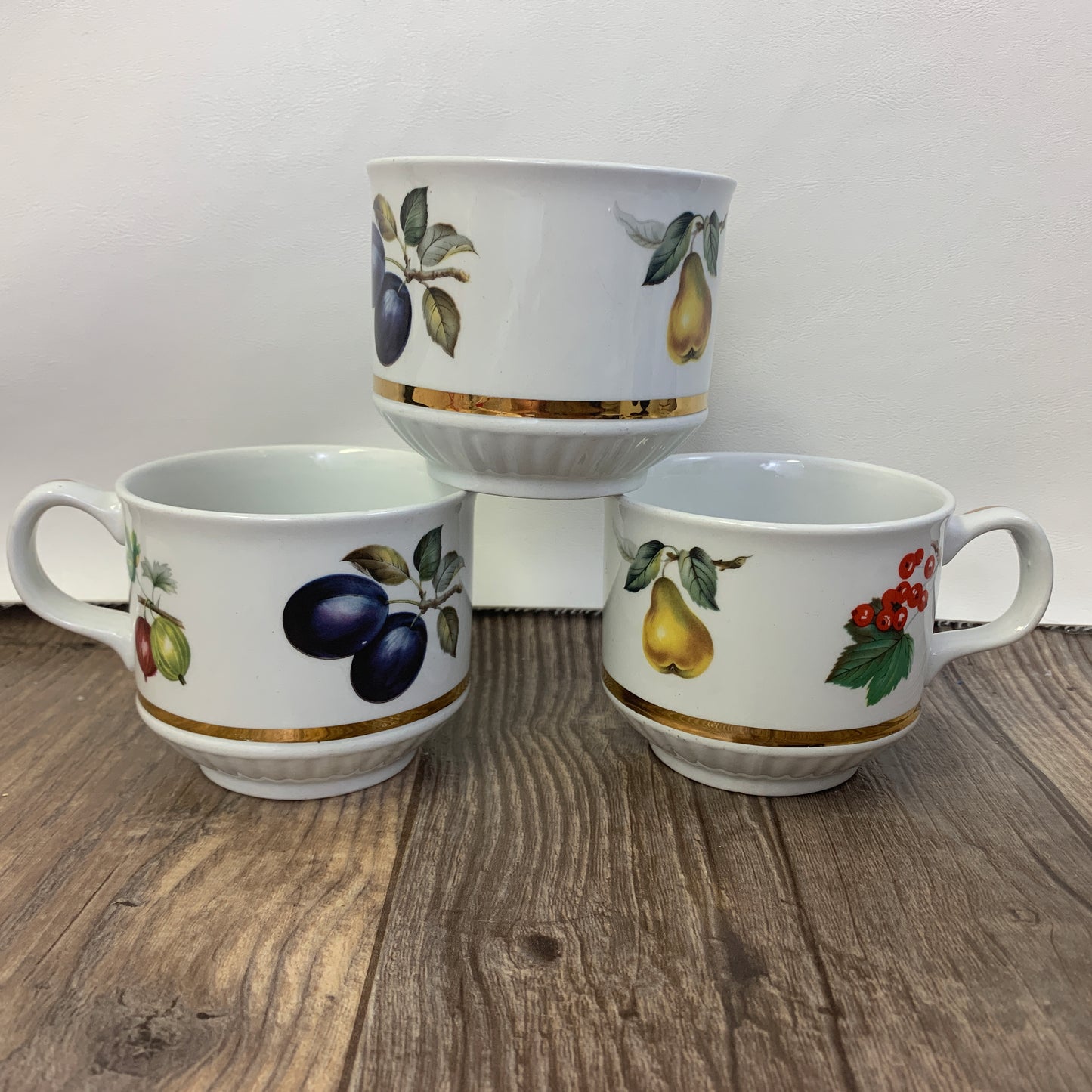 Alfred Meakin Glo White Coffee Set Coffee Pot Cream Sugar Fruit Motif Tea Set