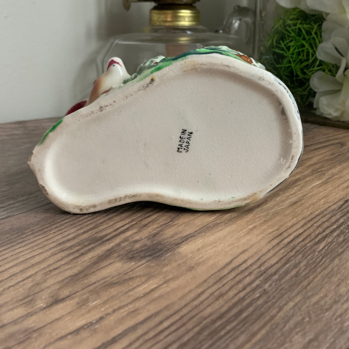 Vintage Ceramic Planter Deer with Flowers Cottage Decor