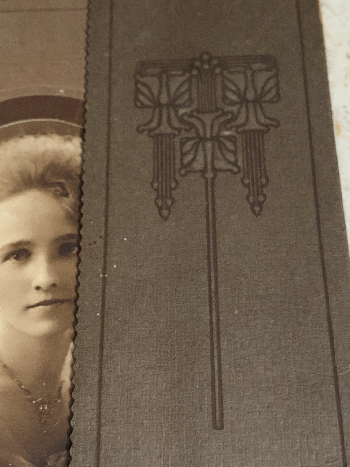 Vintage Sepia Photo in Paper Frame