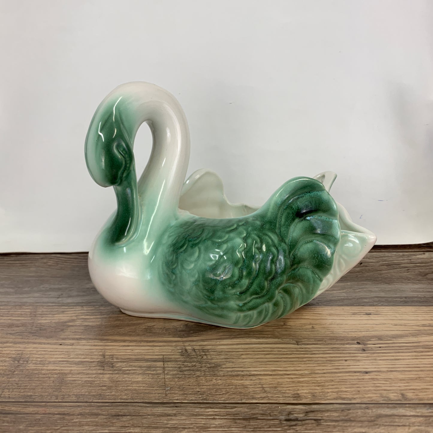 Large Swan Shaped Ceramic Planter, Ceramic Swan Planter Vintage Home Decor Swan Planter