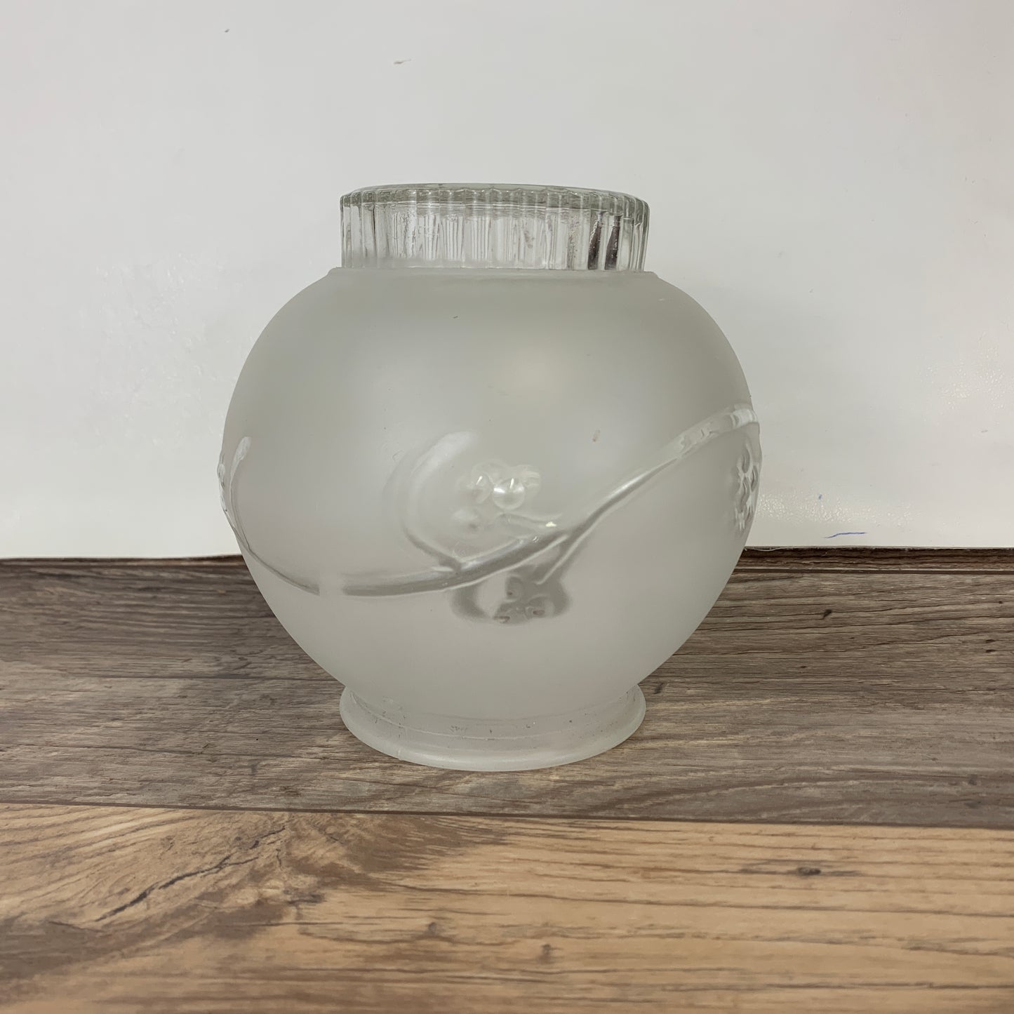 Frosted Light Cover, Mid-Century Globe Ceiling Light w/ raised floral pattern