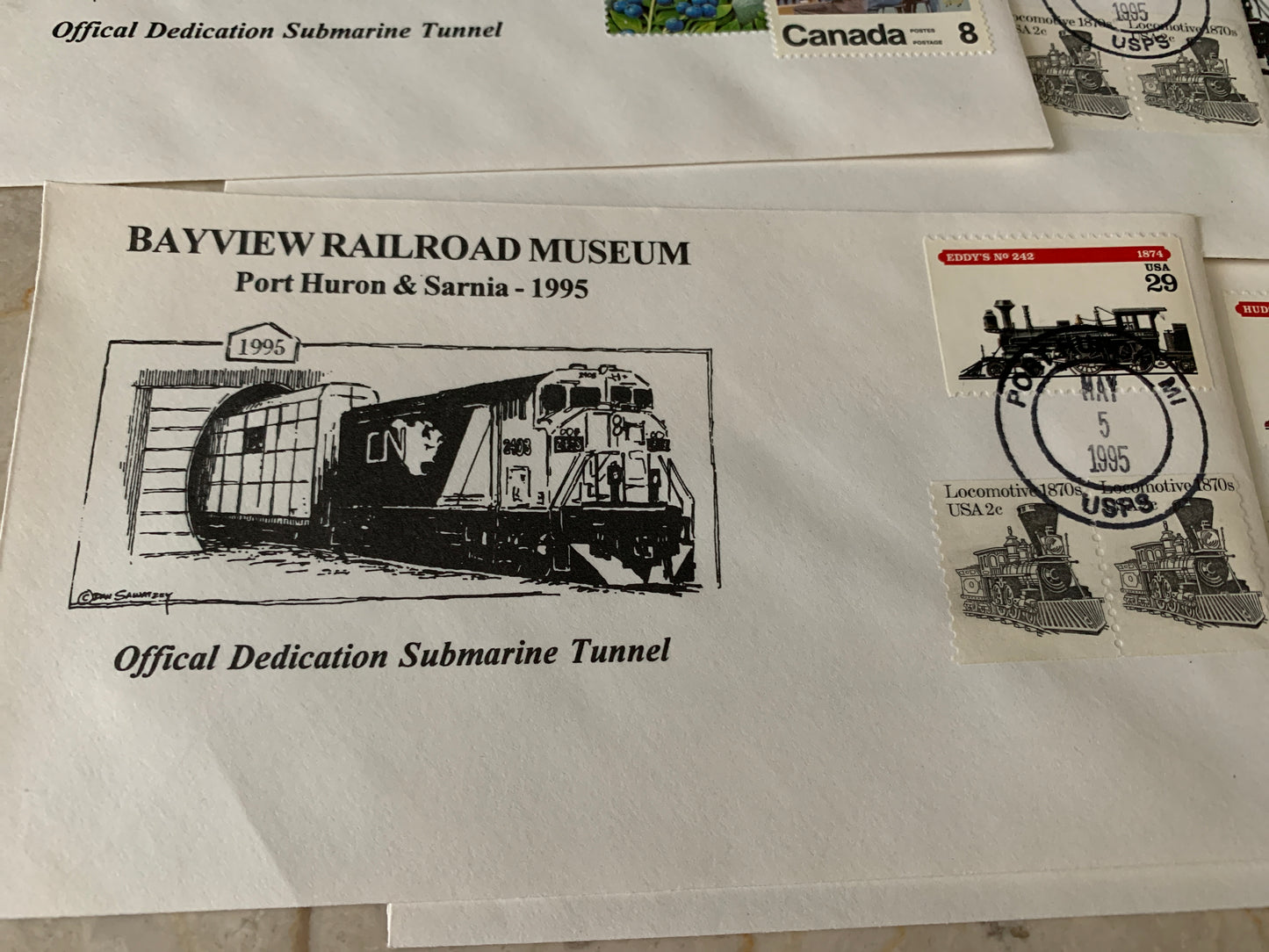 Bayview Railroad Museum Port Huron and Sarnia Stamps