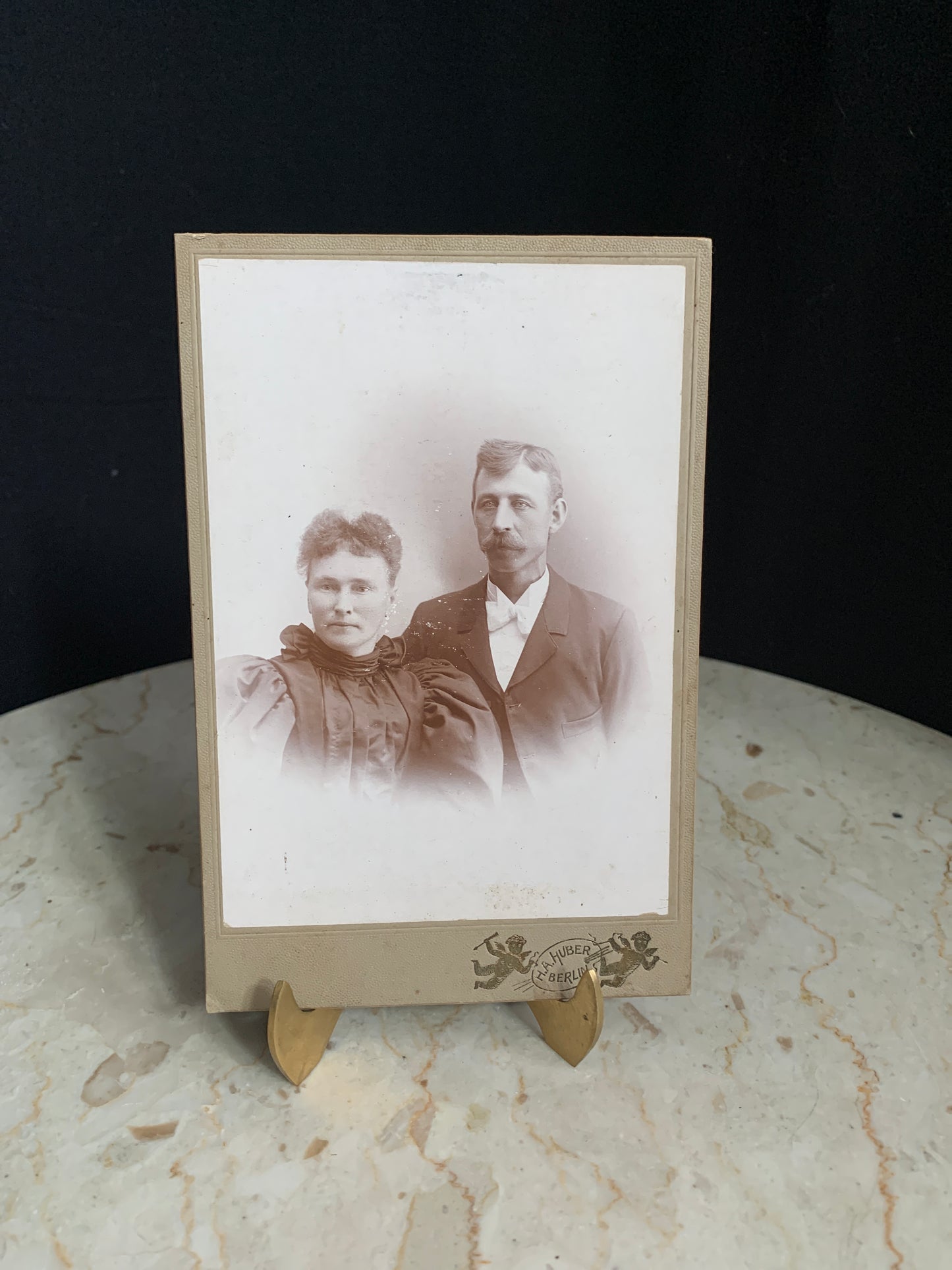 Cabinet Card Man and Woman Berlin, Ontario Antique Photo