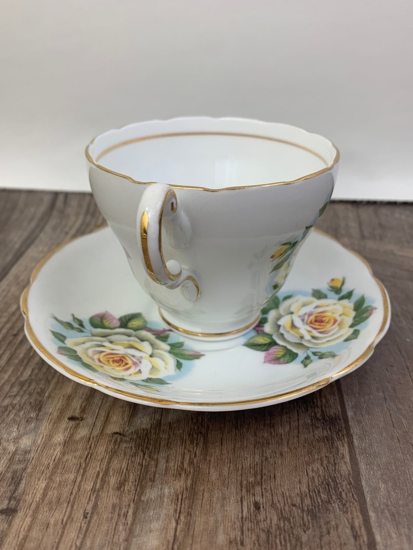 Yellow Rose Vintage Teacup and Saucer by Regency China Vintage Gifts Yellow Floral