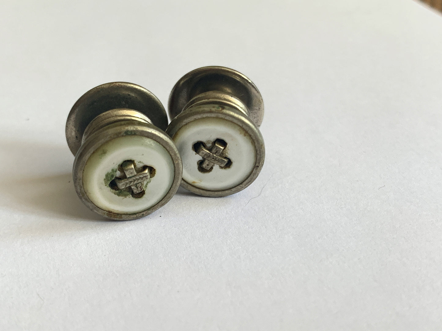 Vintage Snap Cufflinks Red and White Vintage Cufflinks
