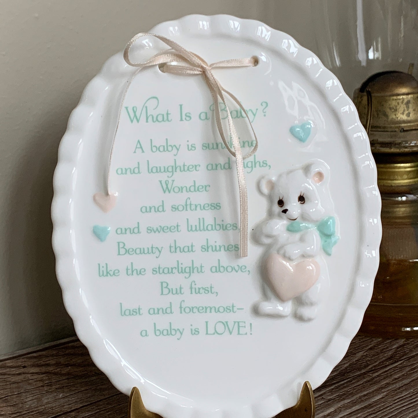Baby Shower Gift Nursery Decor Wall Plaque Lullaby Lane Summit Collection Vintage 90s Wall Hanging