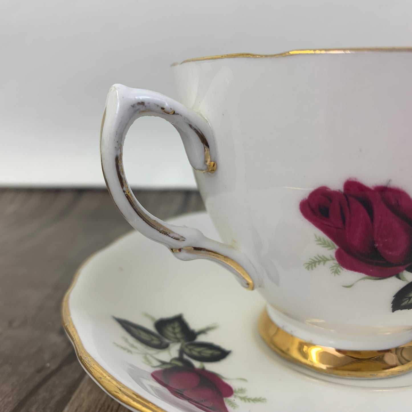 Vintage Teacup with Red Roses, Colclough English China Tea Cup