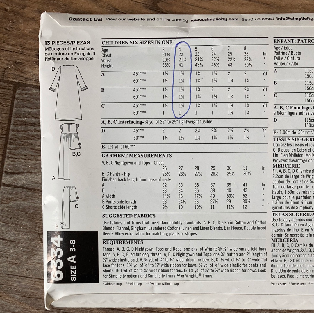 Girls Pajamas Nightgown Robe and Blanket Sewing Pattern Size 3 to 8 New Look 6334